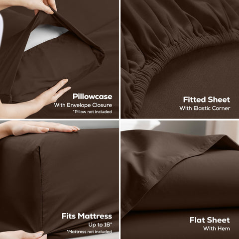 Utopia Bedding fitted sheet pocket detail showing secure fit on deep mattress