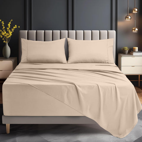 Utopia Bedding fitted sheet deep pocket close-up demonstrating secure fit benefit
