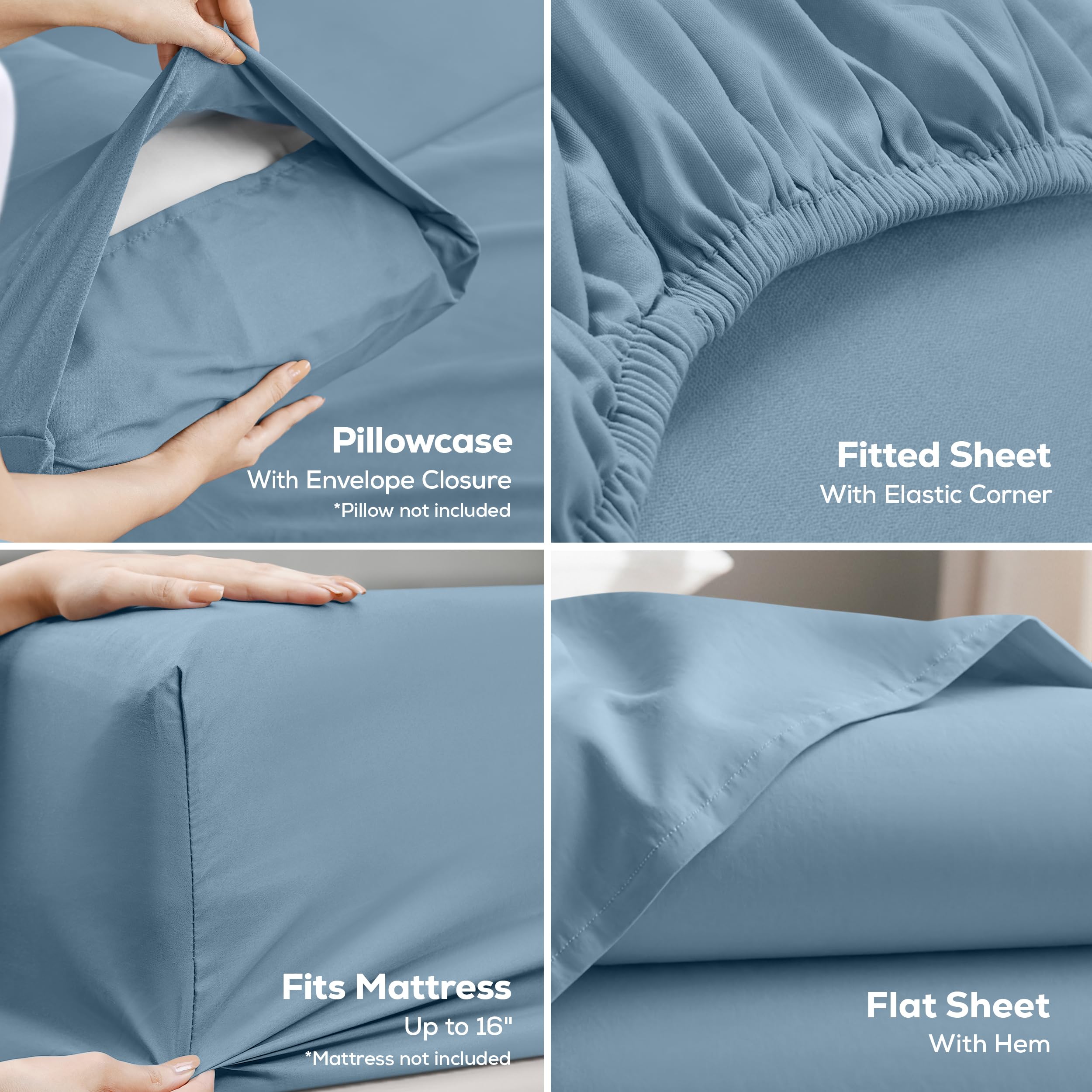 Utopia Bedding fitted sheet elastic and deep pocket detail ensuring secure fit