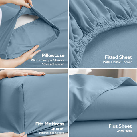 Utopia Bedding fitted sheet elastic and deep pocket detail ensuring secure fit