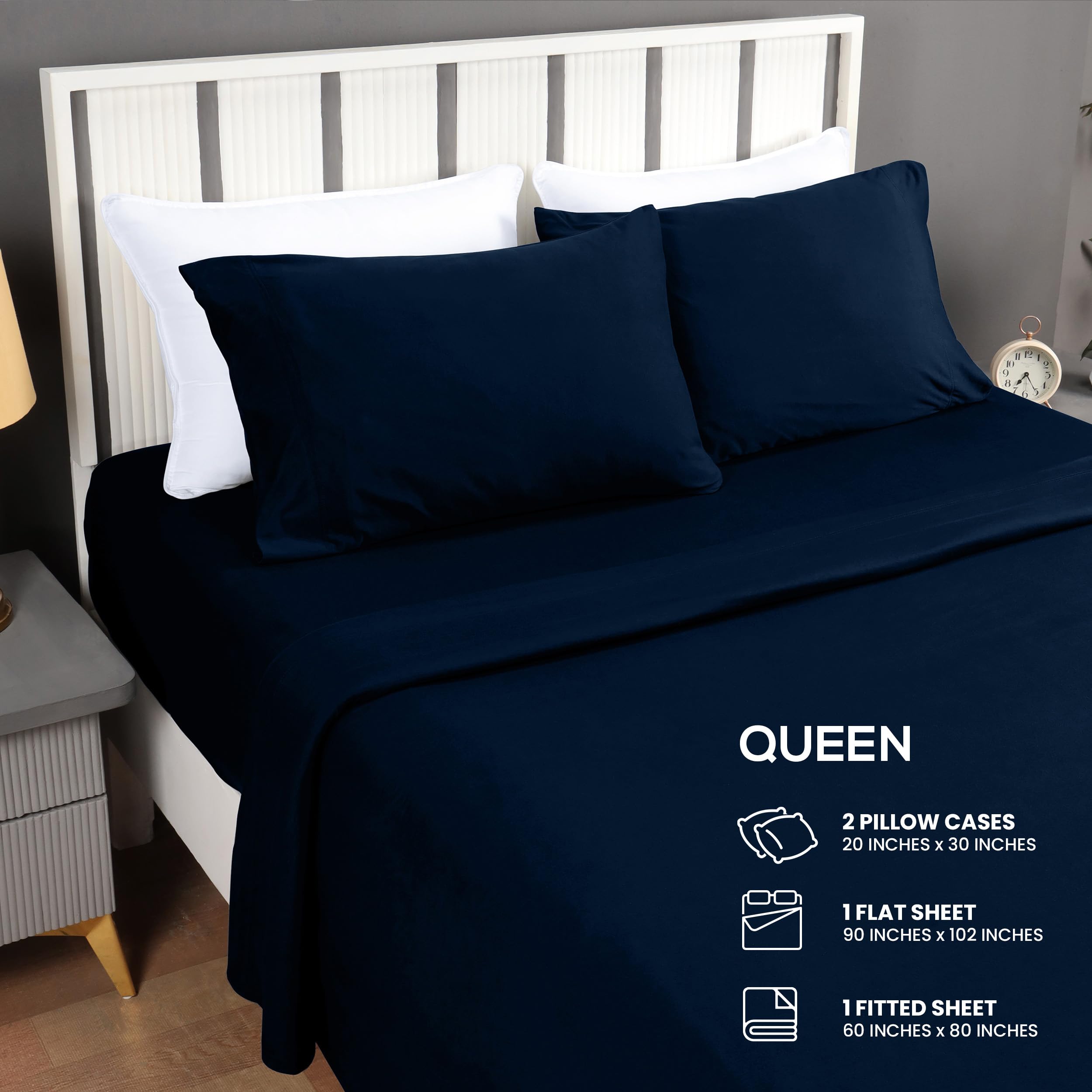 Utopia Bedding flat sheet draped on bed showing full coverage benefit