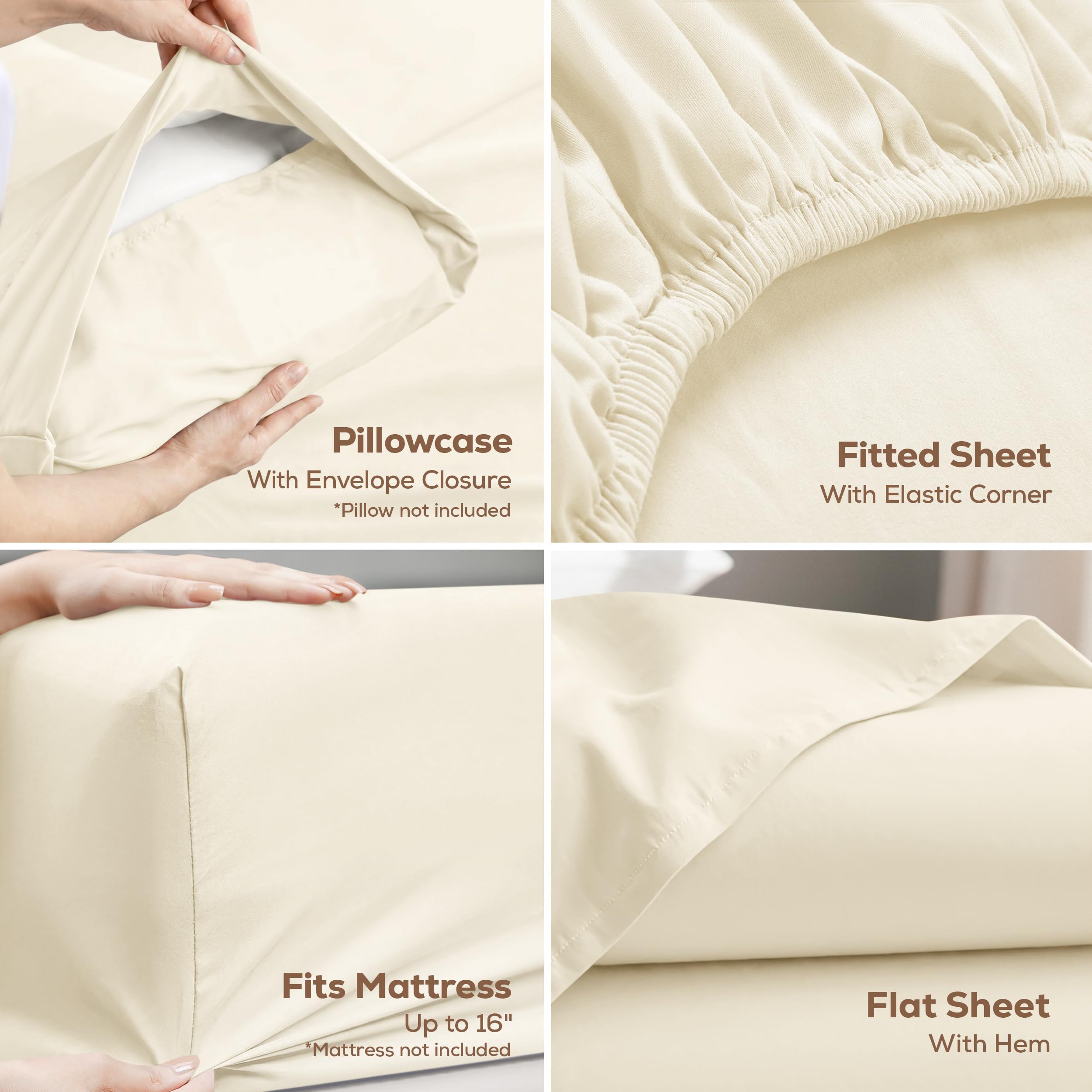 Utopia Bedding flat sheet draped across a bed showing generous coverage benefit