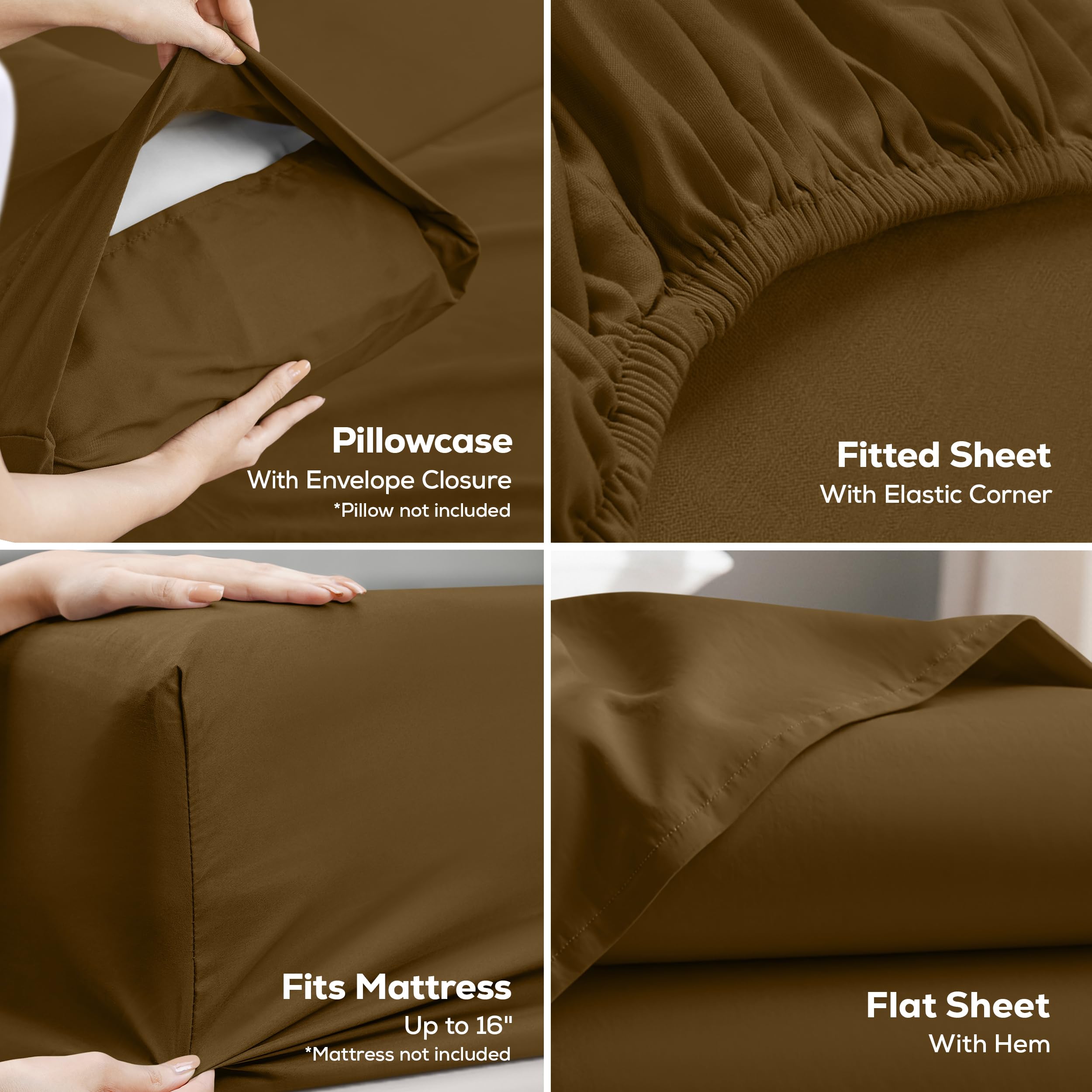 Utopia Bedding flat sheet spread across bed showing full coverage benefit