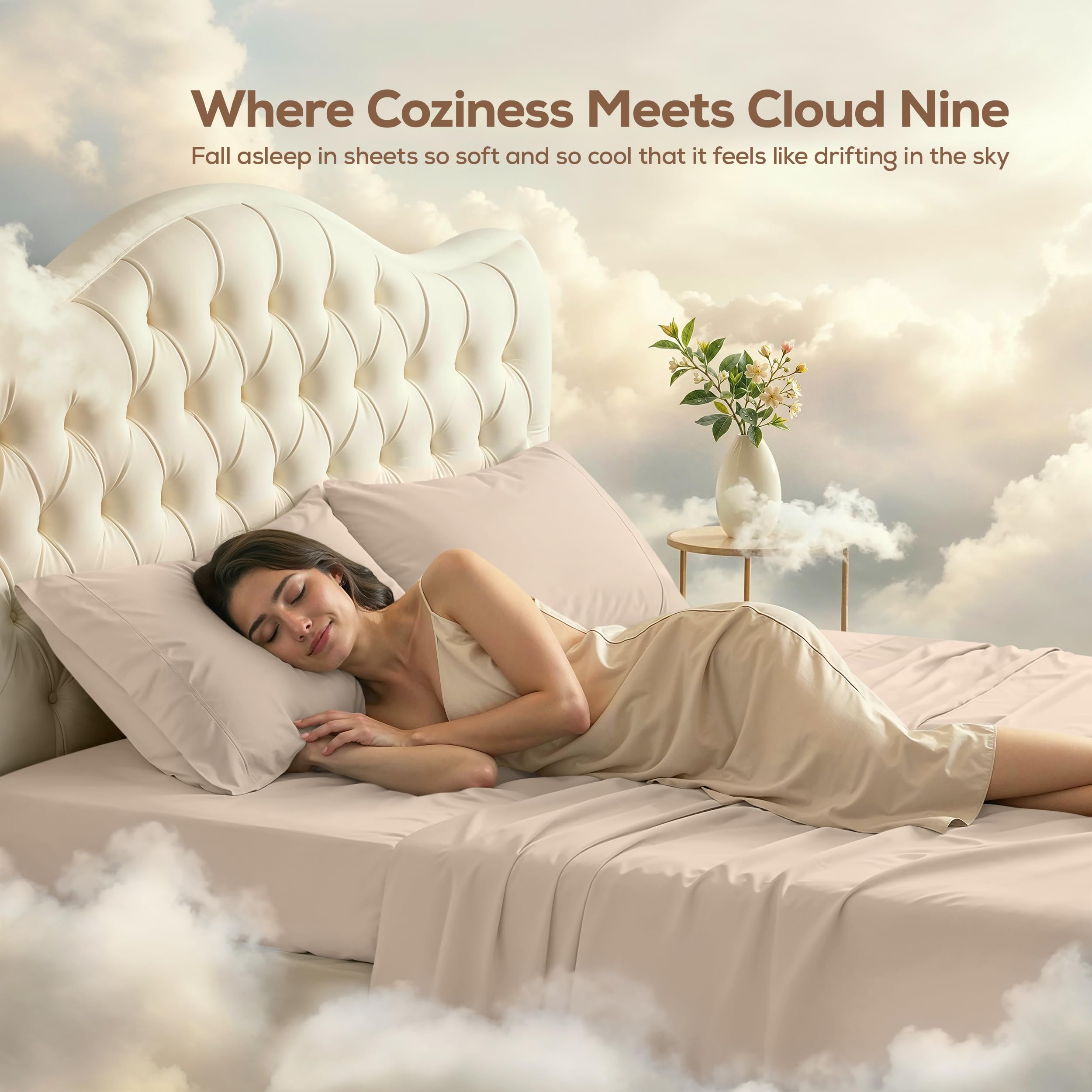 Utopia Bedding oversized flat sheet drape showing wide coverage and tidy tuck benefit