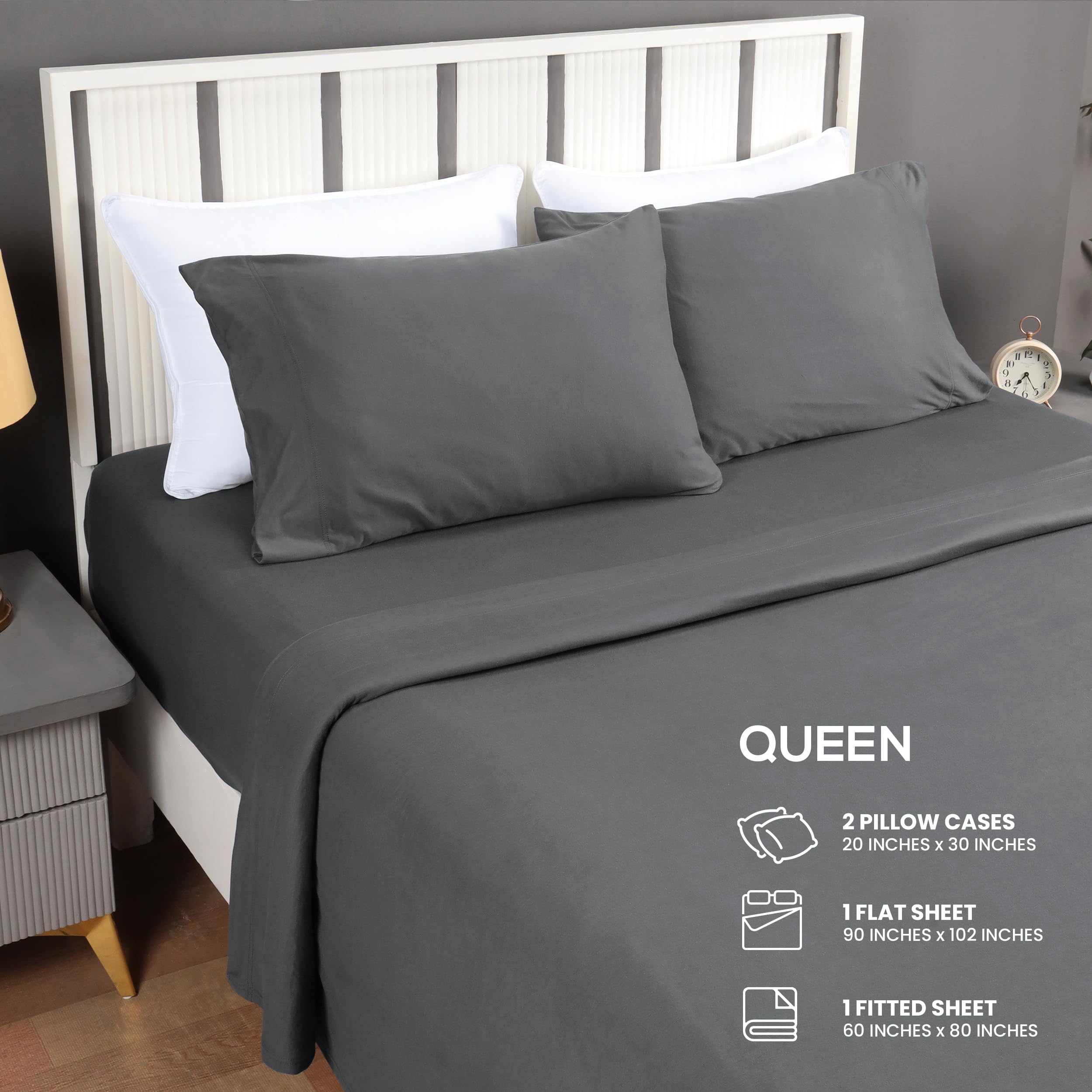 Utopia Bedding flat sheet neatly spread on bed showing full coverage benefit