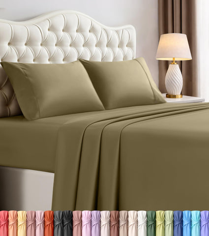 Utopia Bedding flat sheet spread showing full coverage and neat finish