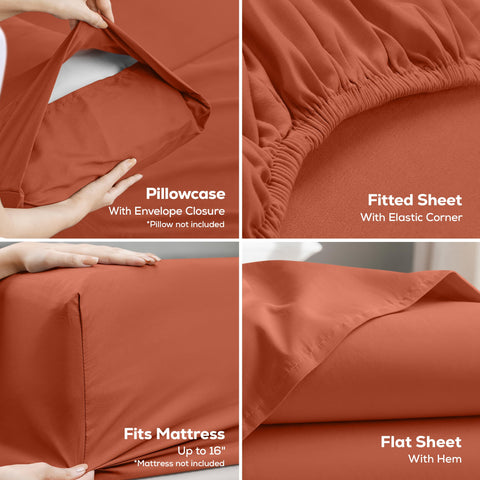 Utopia Bedding flat sheet spread smoothly across a king bed demonstrating full coverage and neat appearance