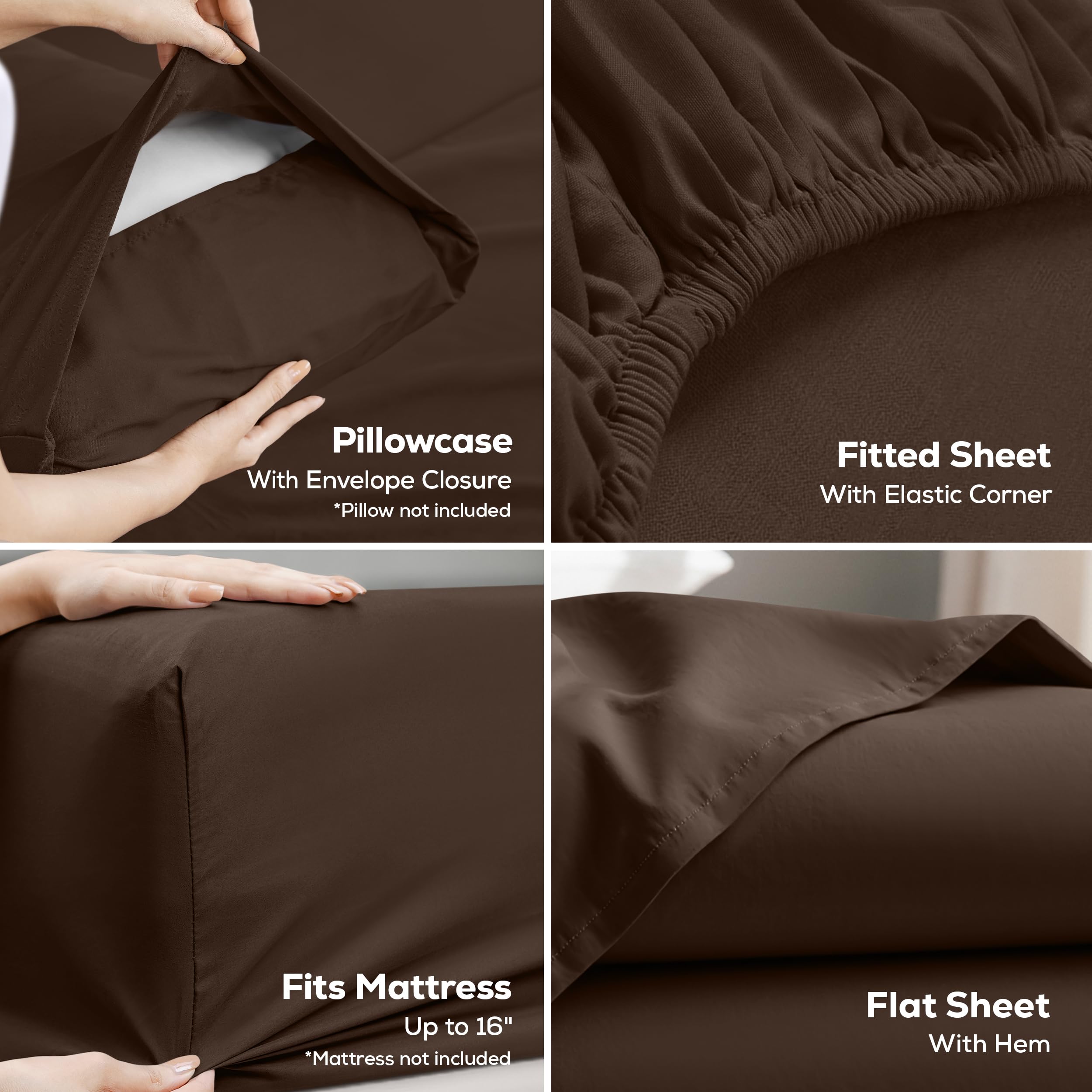 Utopia Bedding flat sheet spread across bed showing full coverage and smooth look