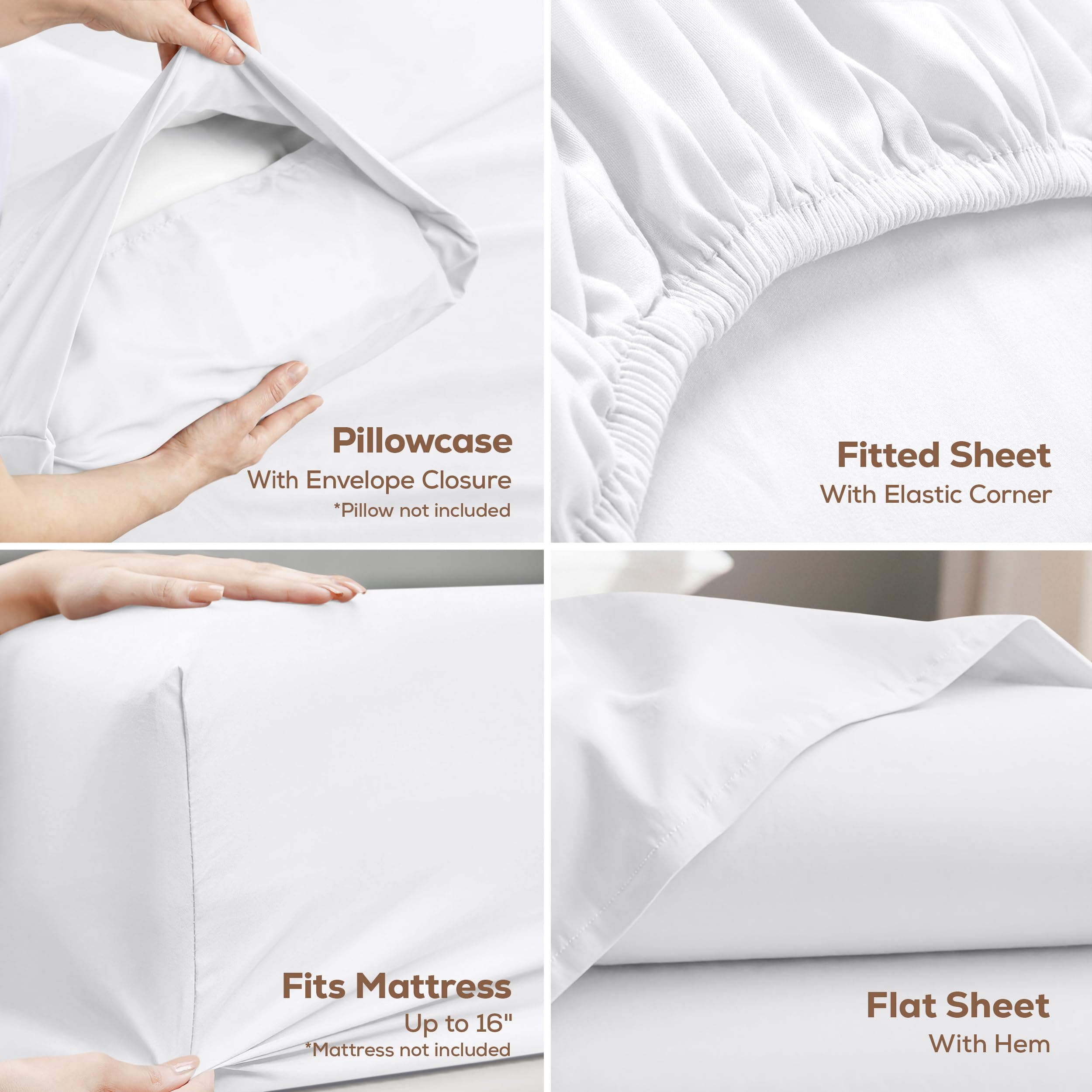 Utopia Bedding flat sheet spread smooth surface highlighting soft brushed microfiber