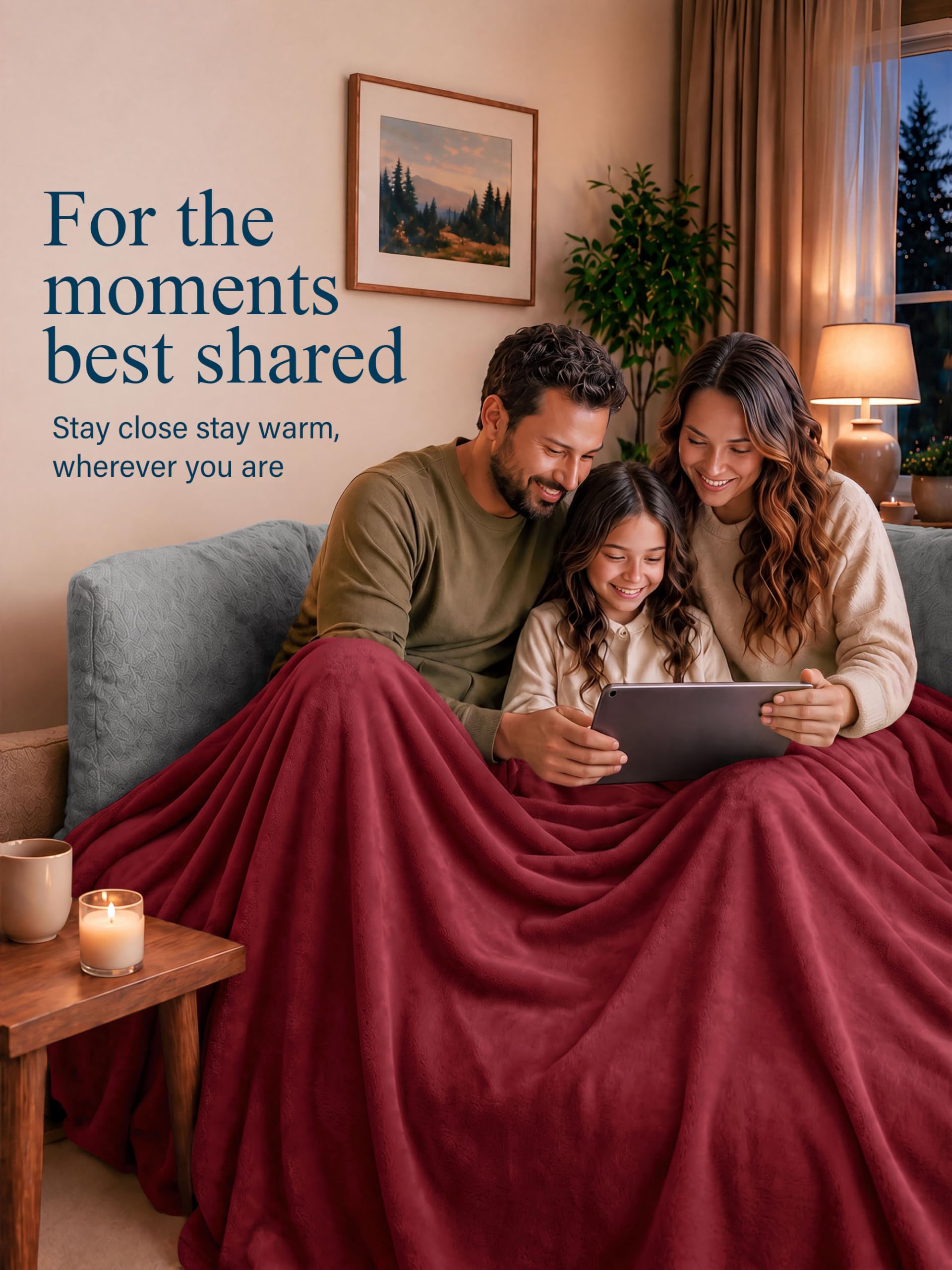 Utopia Bedding folded on sofa showing versatile use and cozy appeal