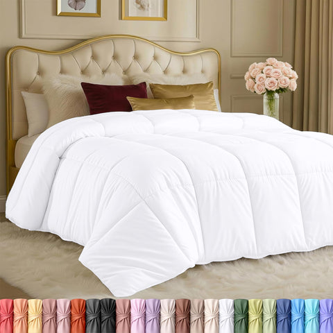 Utopia Bedding front view showing white queen duvet for a clean bed finish