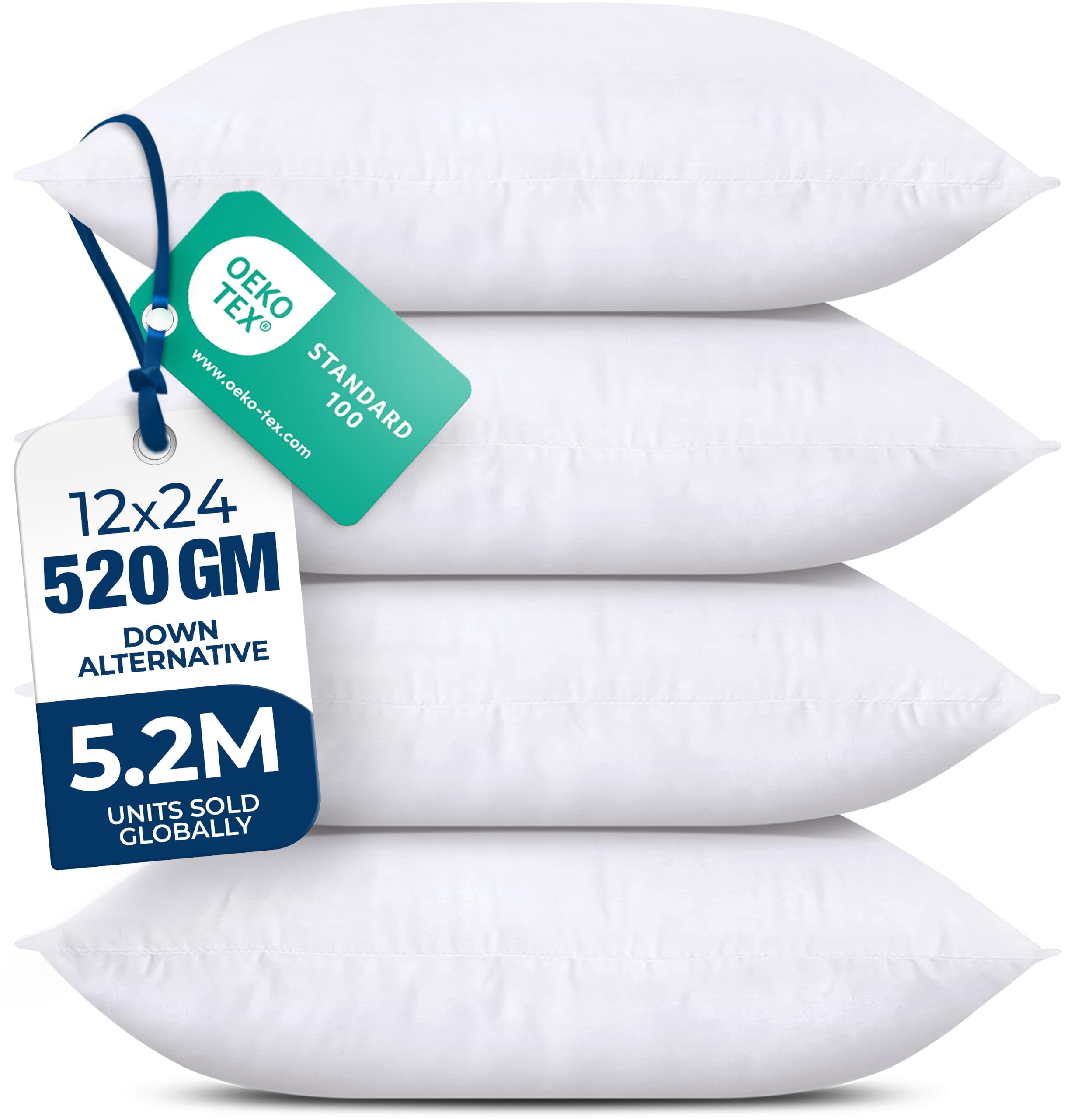 Utopia Bedding front packaging of 12x24 set of 4 showing neat compressed box and contents benefit fast delivery