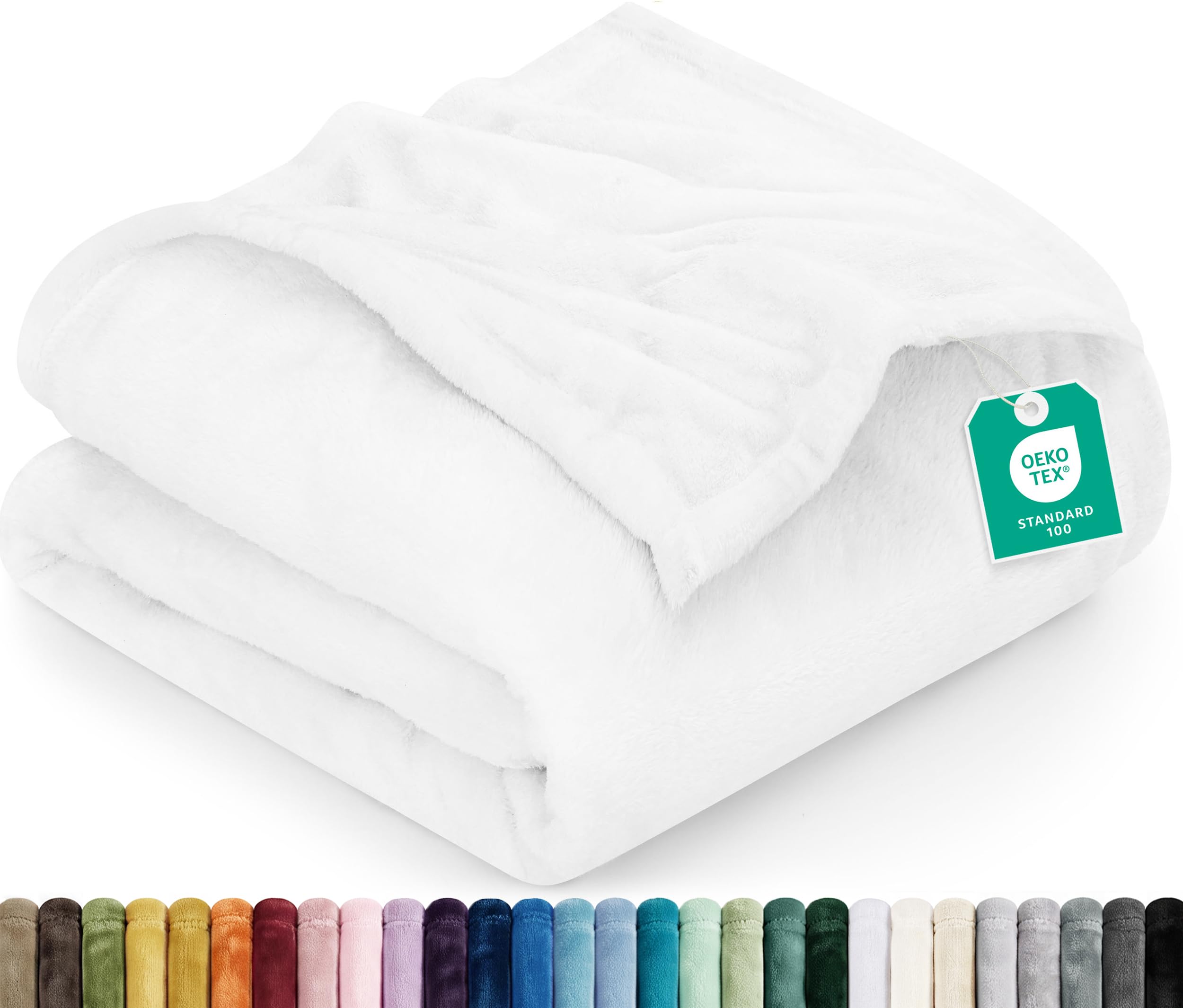 Utopia Bedding front view showing full king-size blanket and neat drape for generous coverage