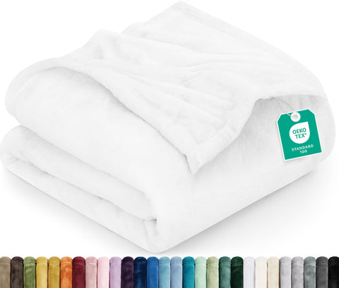 Utopia Bedding front view showing full king-size blanket and neat drape for generous coverage