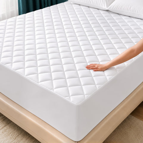 Utopia Bedding front view showing full-size fitted pad, adds comfort
