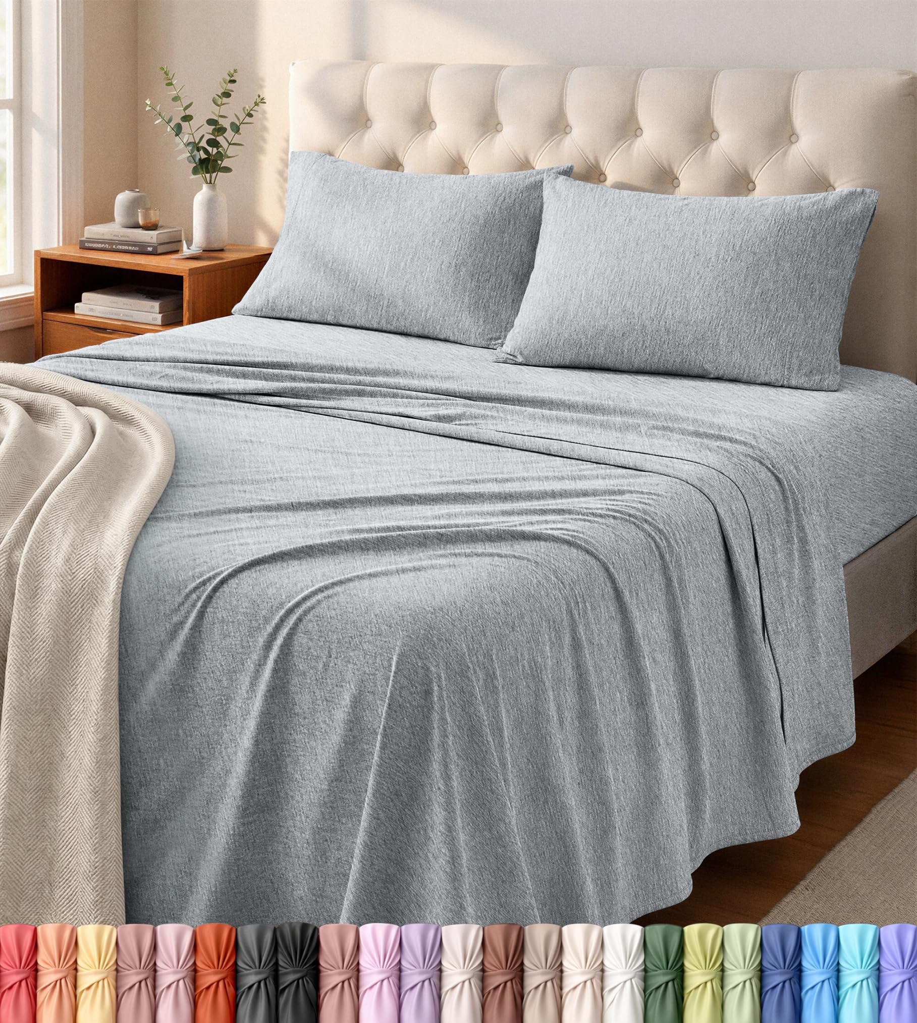 Utopia Bedding full sheet set front view showing neat fit and style benefit