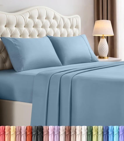 Utopia Bedding front packaging in Dutch Blue showing included pieces and value