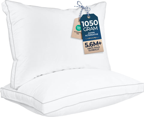 Utopia Bedding front view of queen pillow set showing plush hotel look and immediate comfort