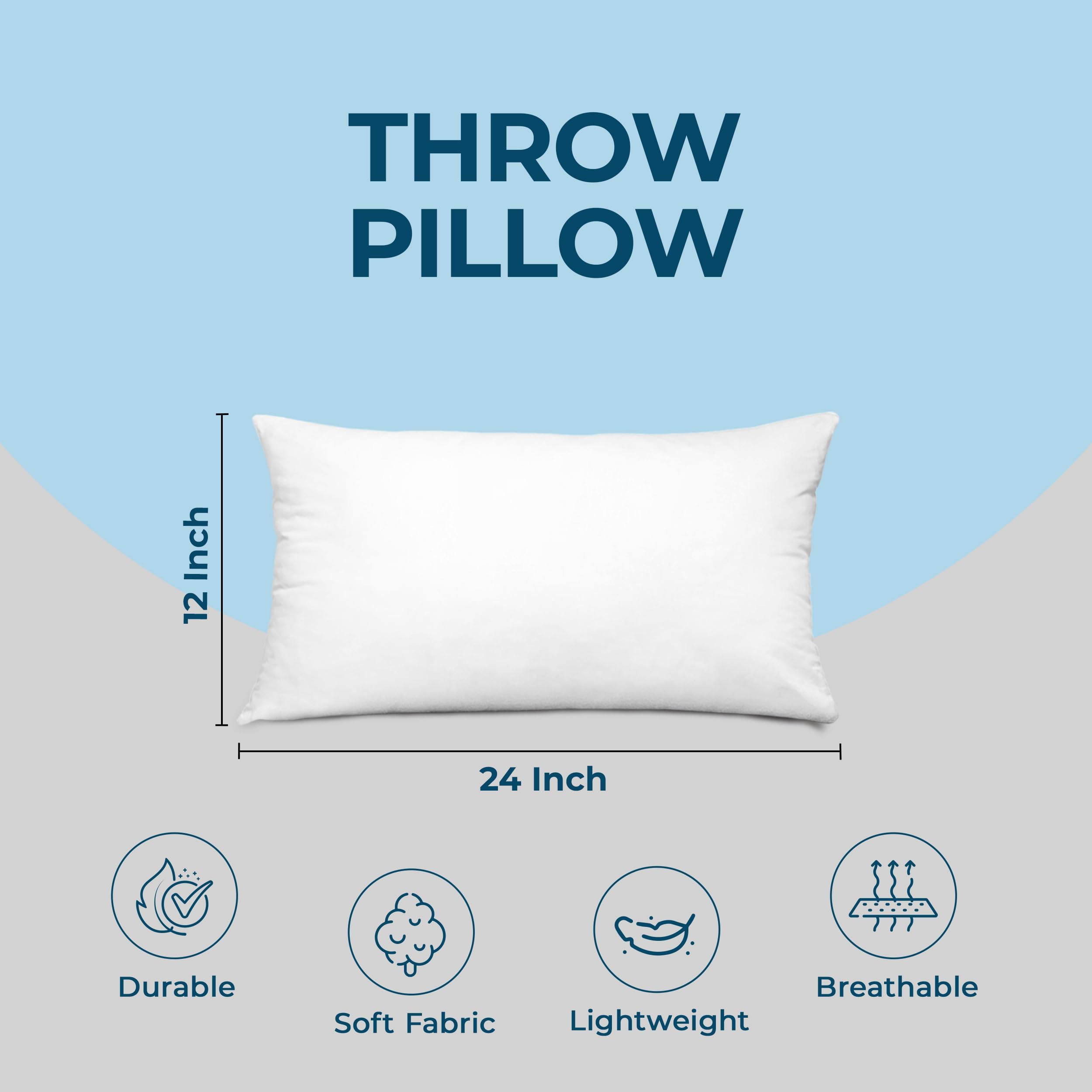 Utopia Bedding insert inside decorative pillow on sofa demonstrating fuller pillows and enhanced room decor