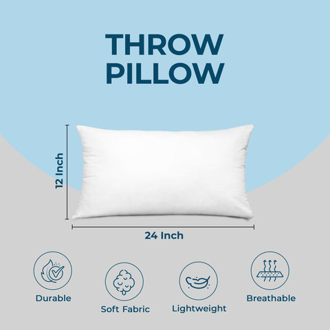 Utopia Bedding insert inside decorative pillow on sofa demonstrating fuller pillows and enhanced room decor