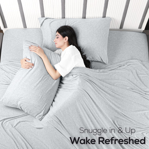 Utopia Bedding sheets beside ruler showing fitted sheet depth and accurate sizing benefit