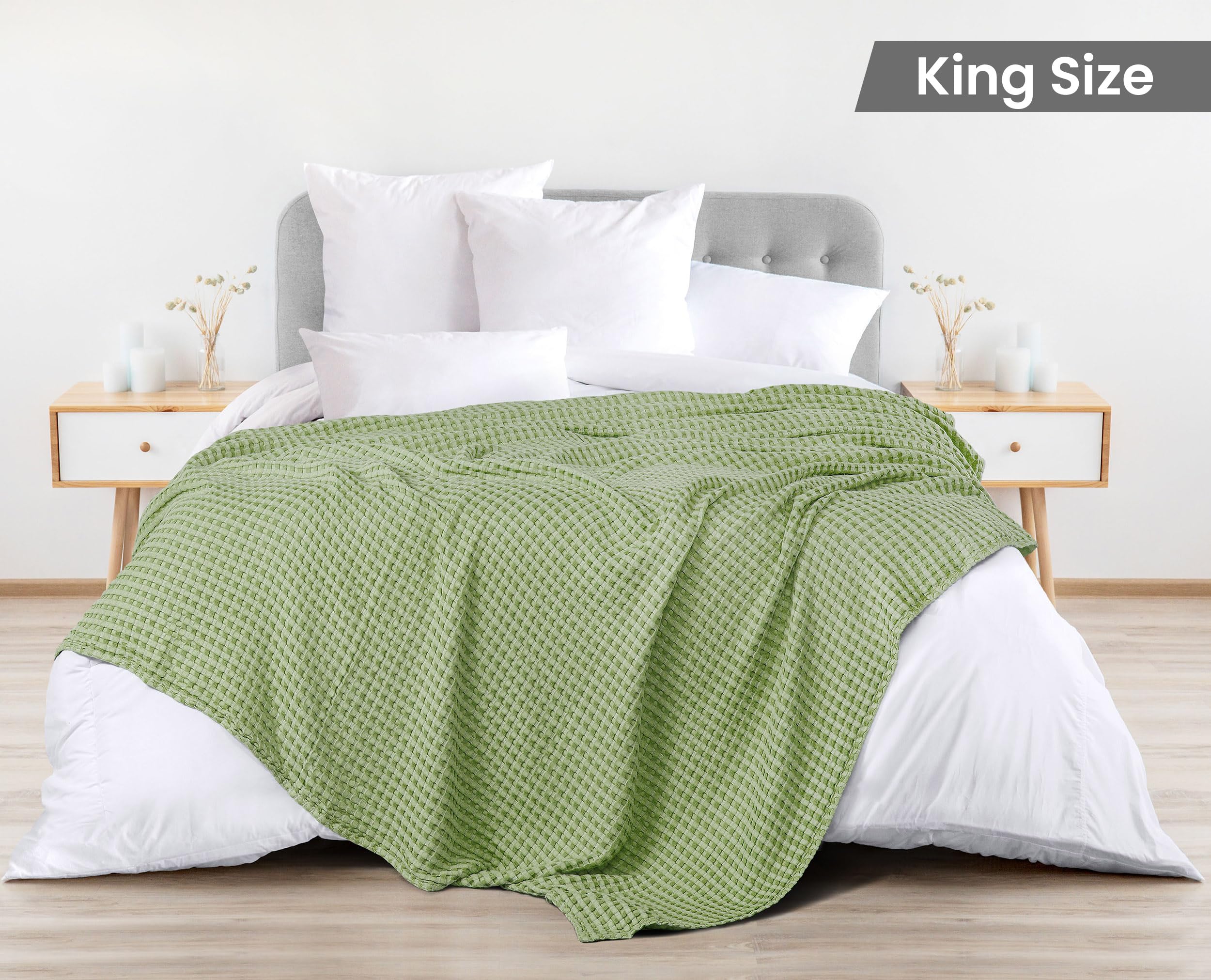 Utopia Bedding close-up waffle weave texture highlighting breathable cotton comfort