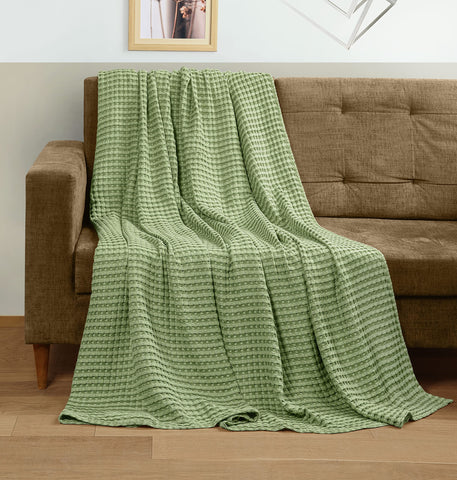 Utopia Bedding folded blanket showing soft drape and lightweight packability benefit
