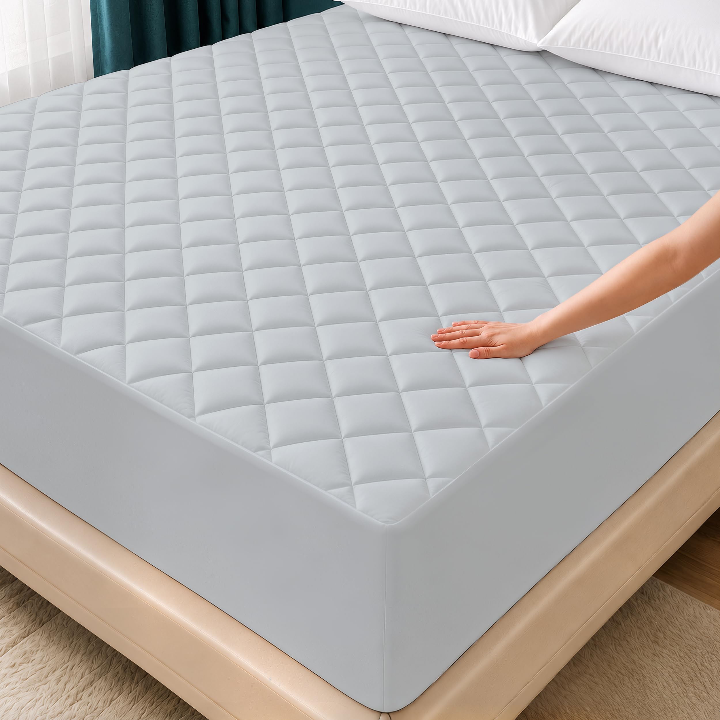 Utopia Bedding king front view showing fitted pad and neat corners for secure fit