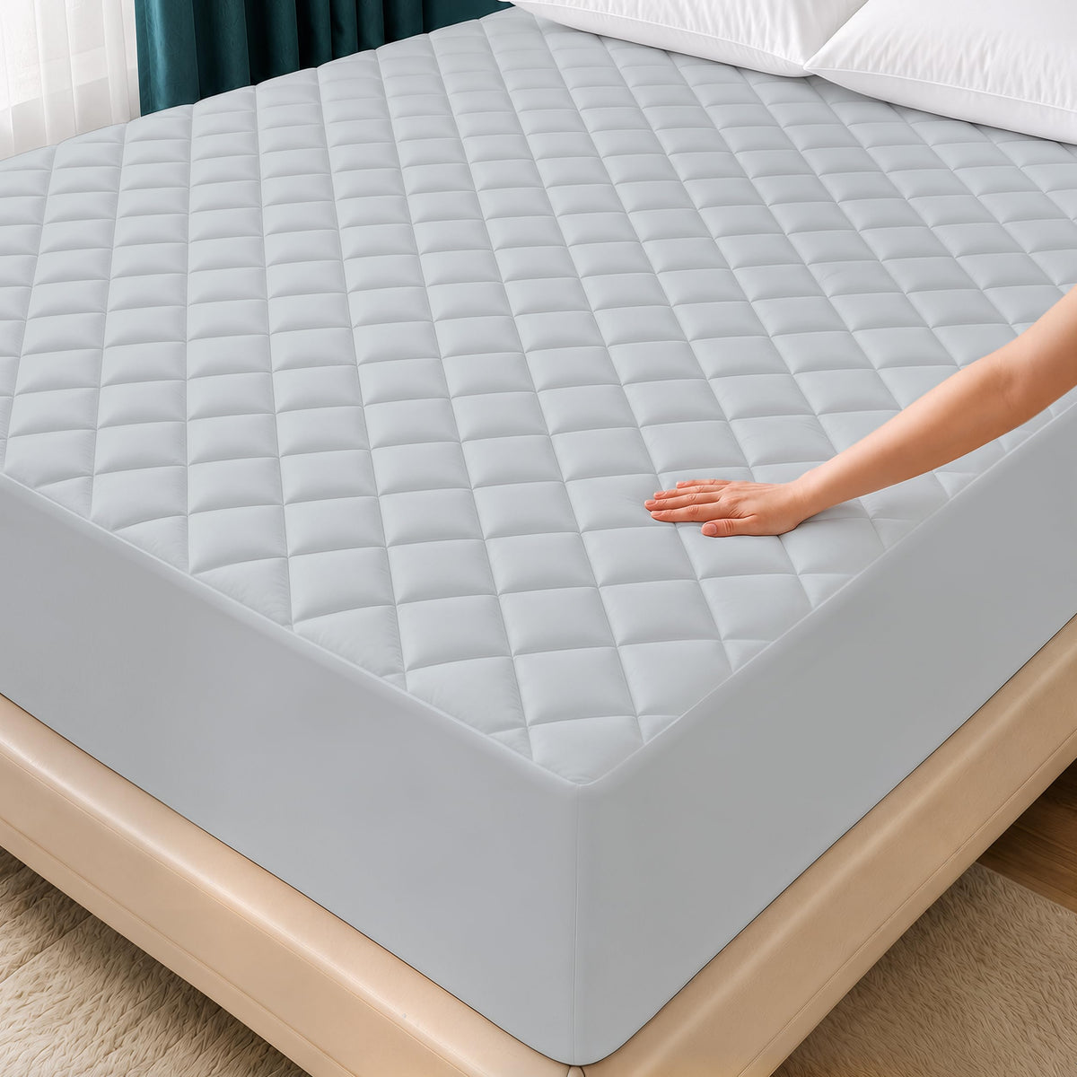 Utopia Bedding king front view showing fitted pad and neat corners for secure fit