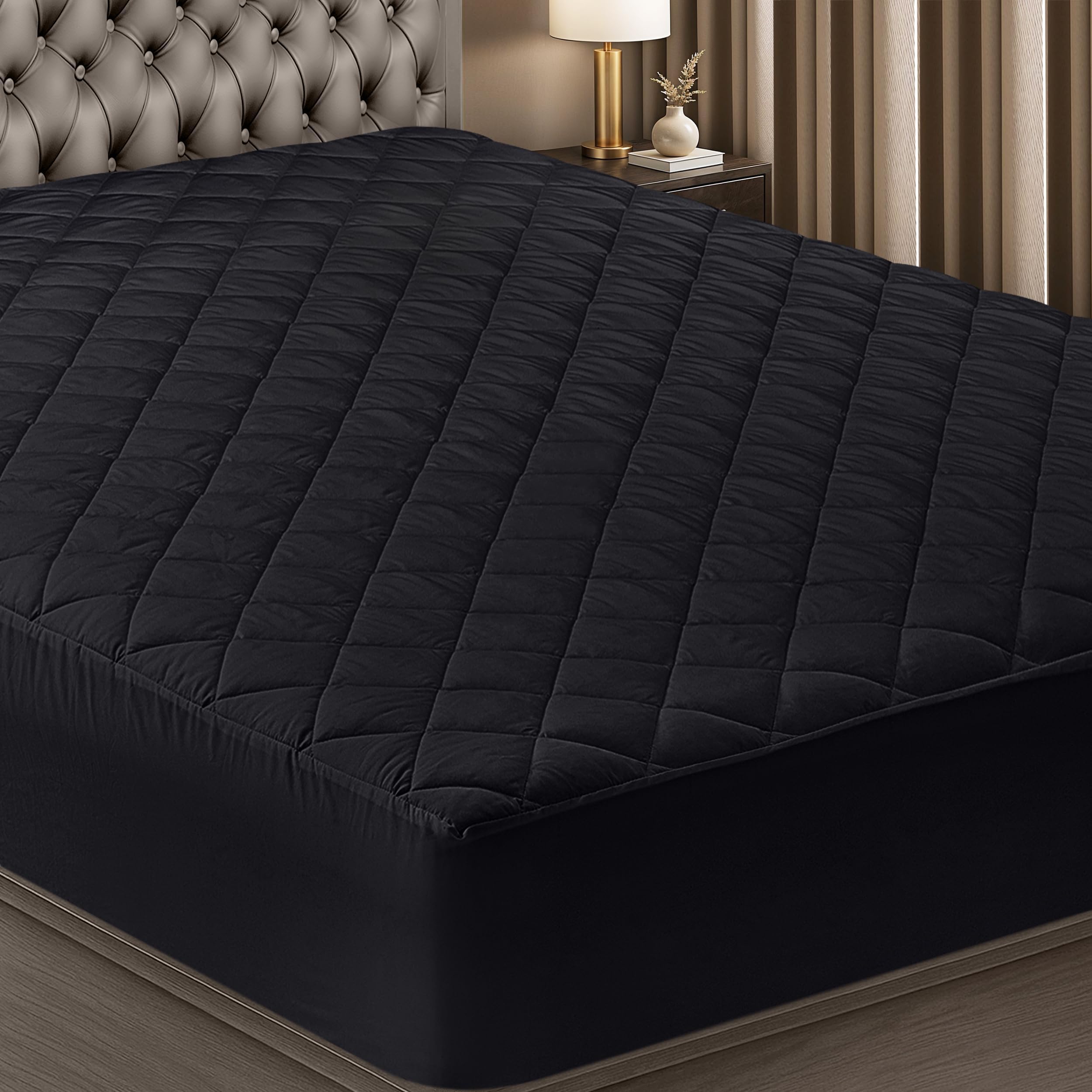 Utopia Bedding king pad front view showing snug fit and improved comfort