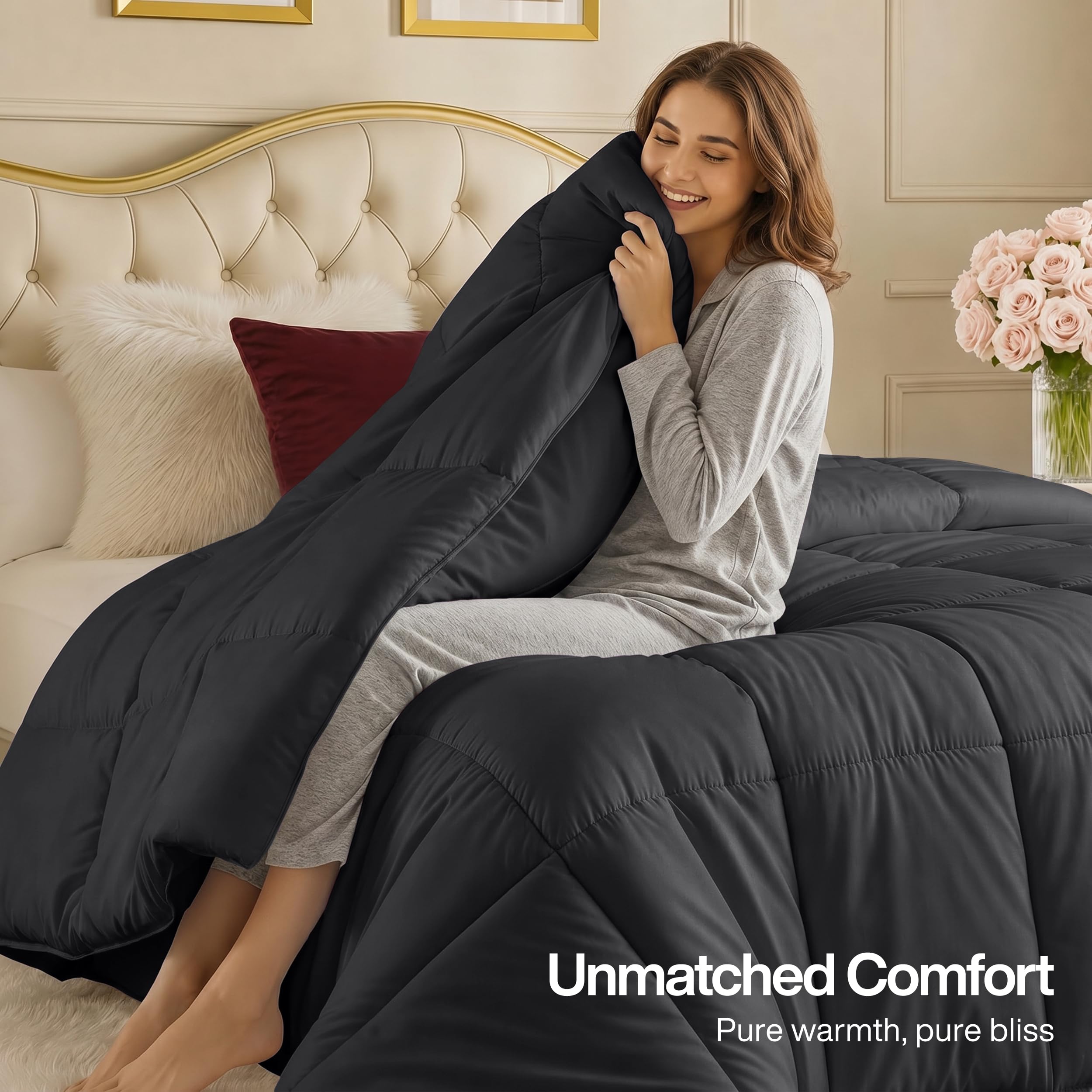 Utopia Bedding size scale comparison showing king dimensions for proper fit