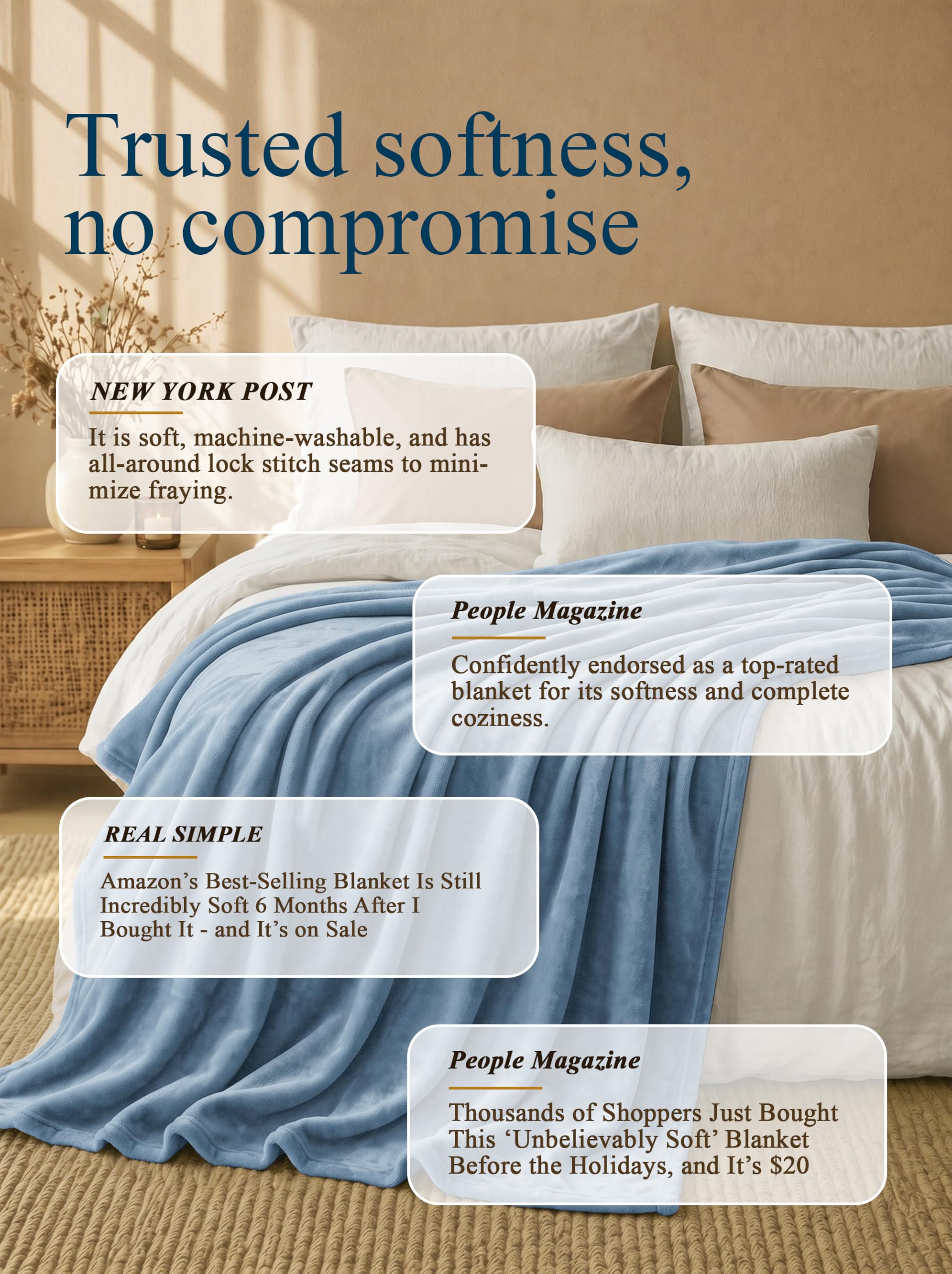 Utopia Bedding care label close-up showing washing instructions for long-lasting softness