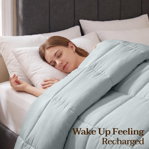 Utopia Bedding lifestyle bedroom scene in light grey conveying cozy versatility