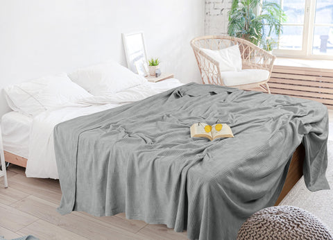 Utopia Bedding draped over sofa showing versatile styling and cozy appeal