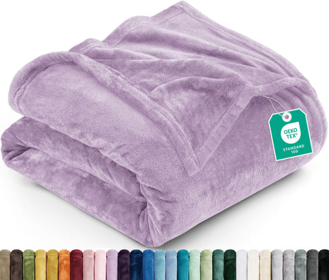 Utopia Bedding lilac blanket front view showing full coverage and soft appeal