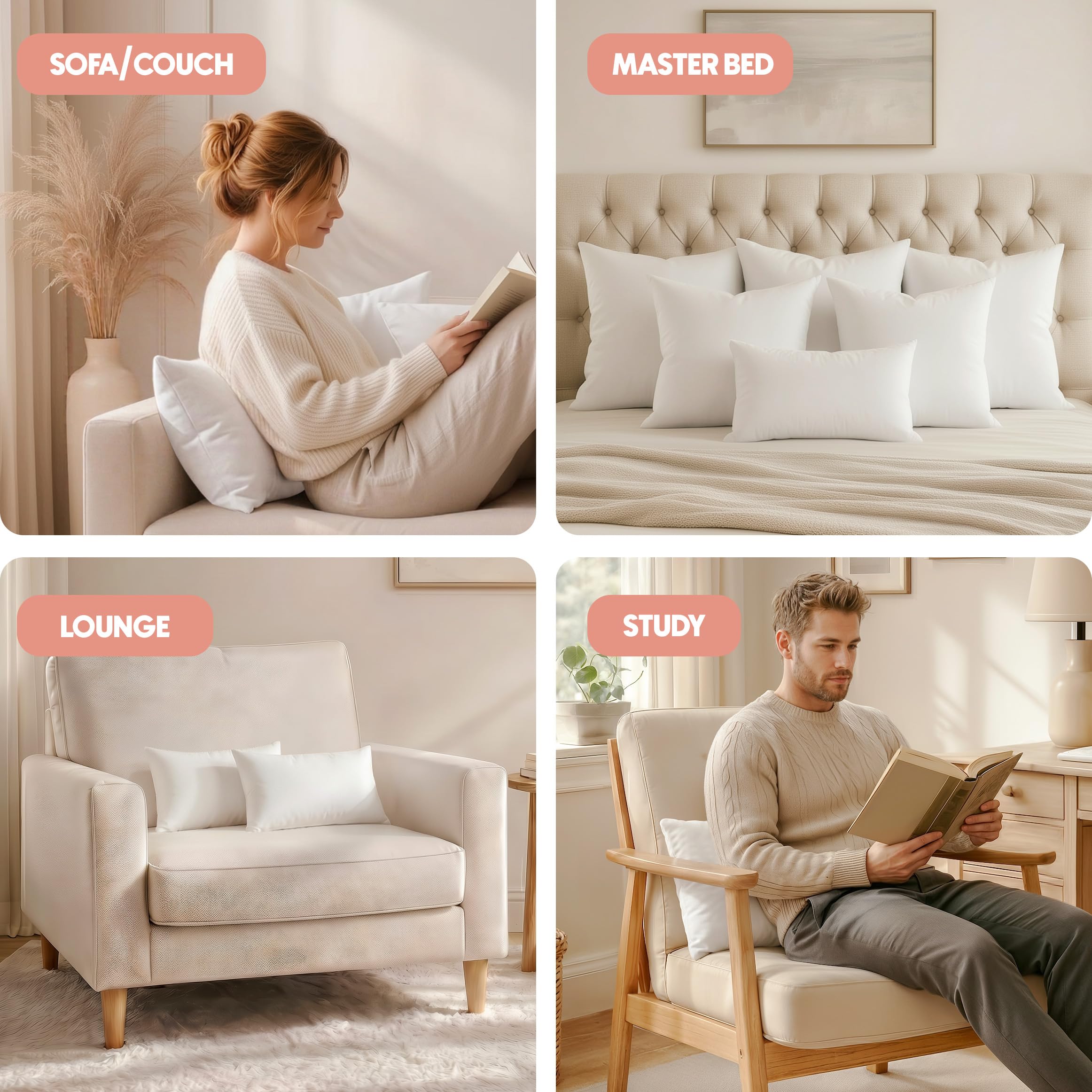 Utopia Bedding pair styled on a sofa demonstrating coordinated decor and enhanced room aesthetics