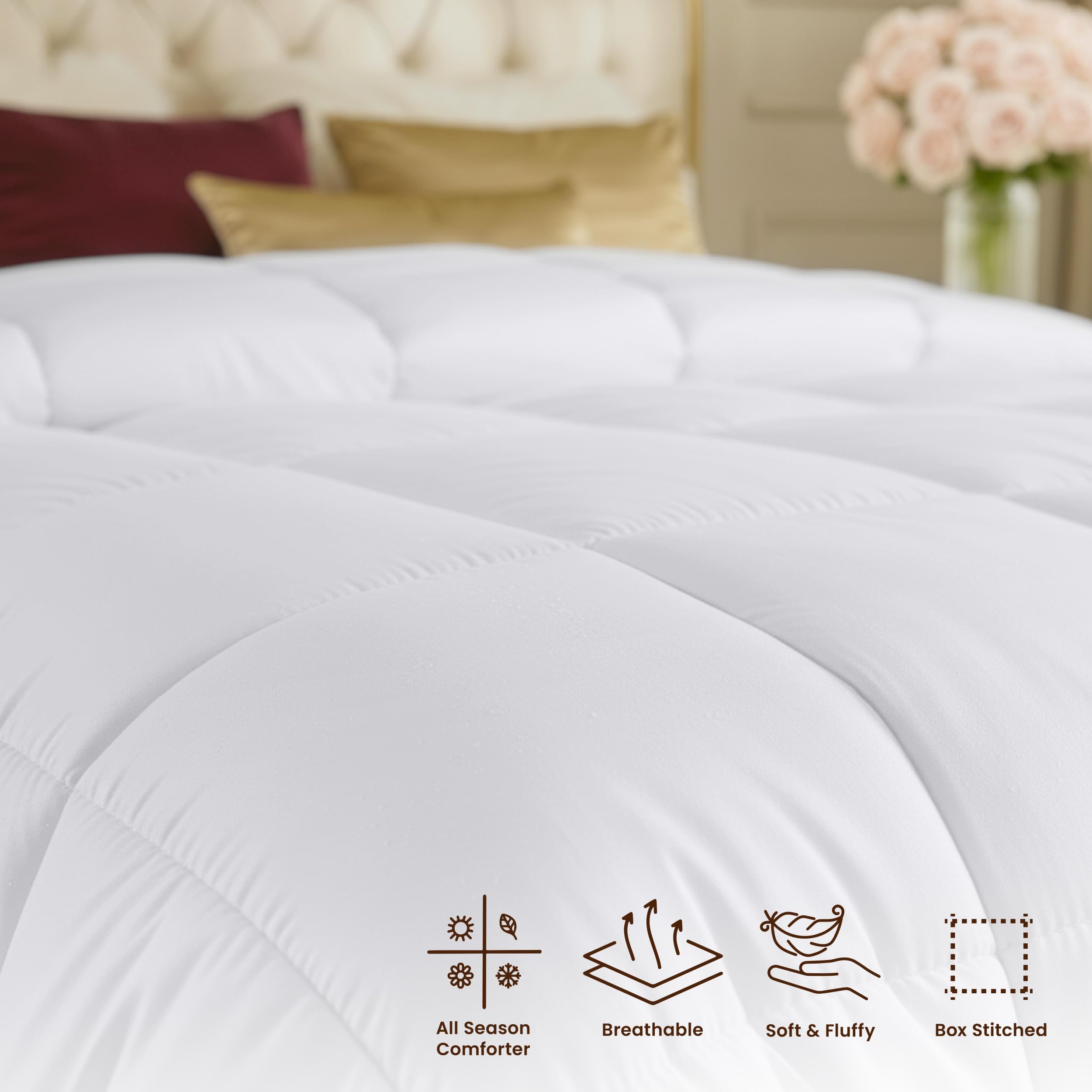 Utopia Bedding fabric texture close-up conveying breathable, soft feel