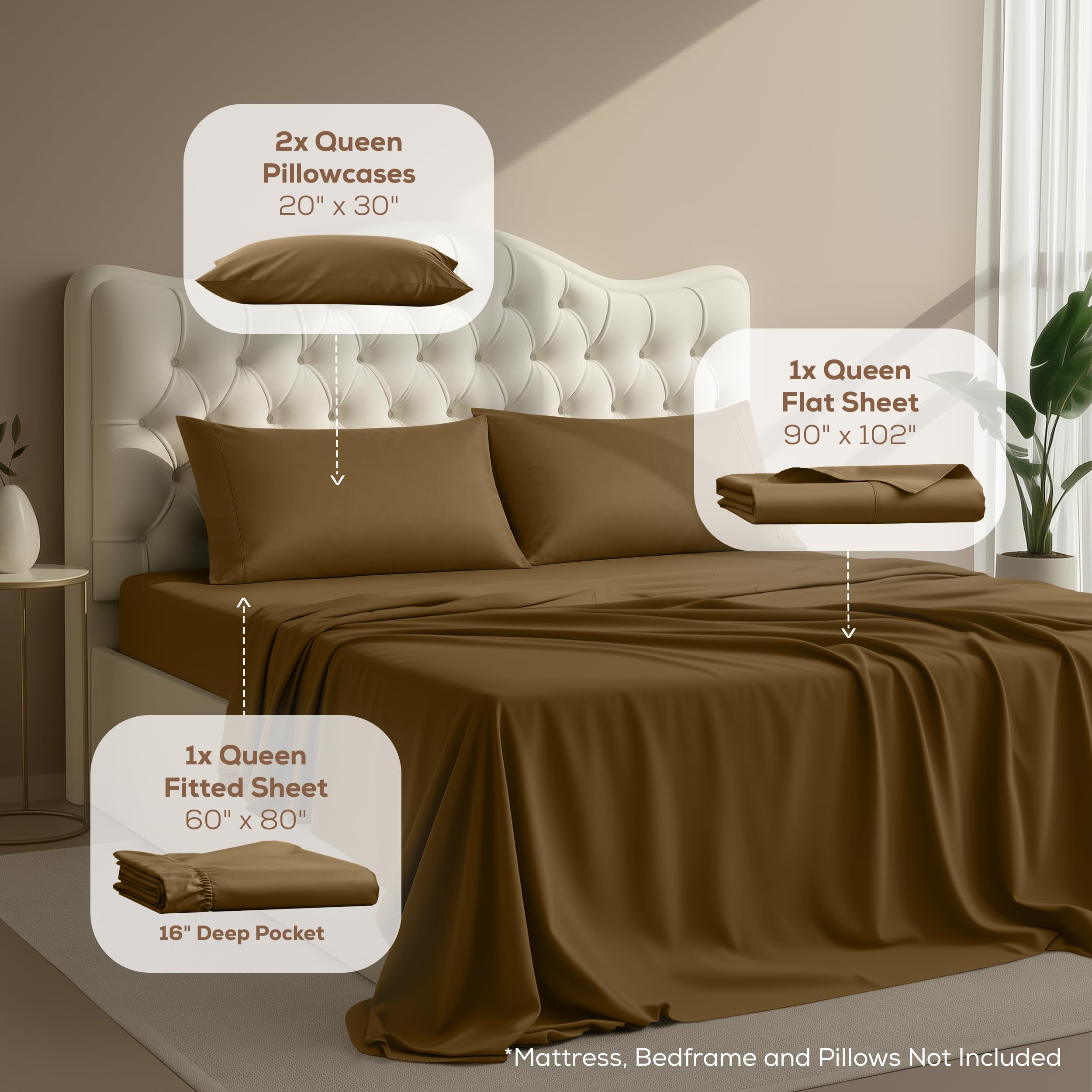 Utopia Bedding fitted sheet deep pocket close-up showing secure fit benefit