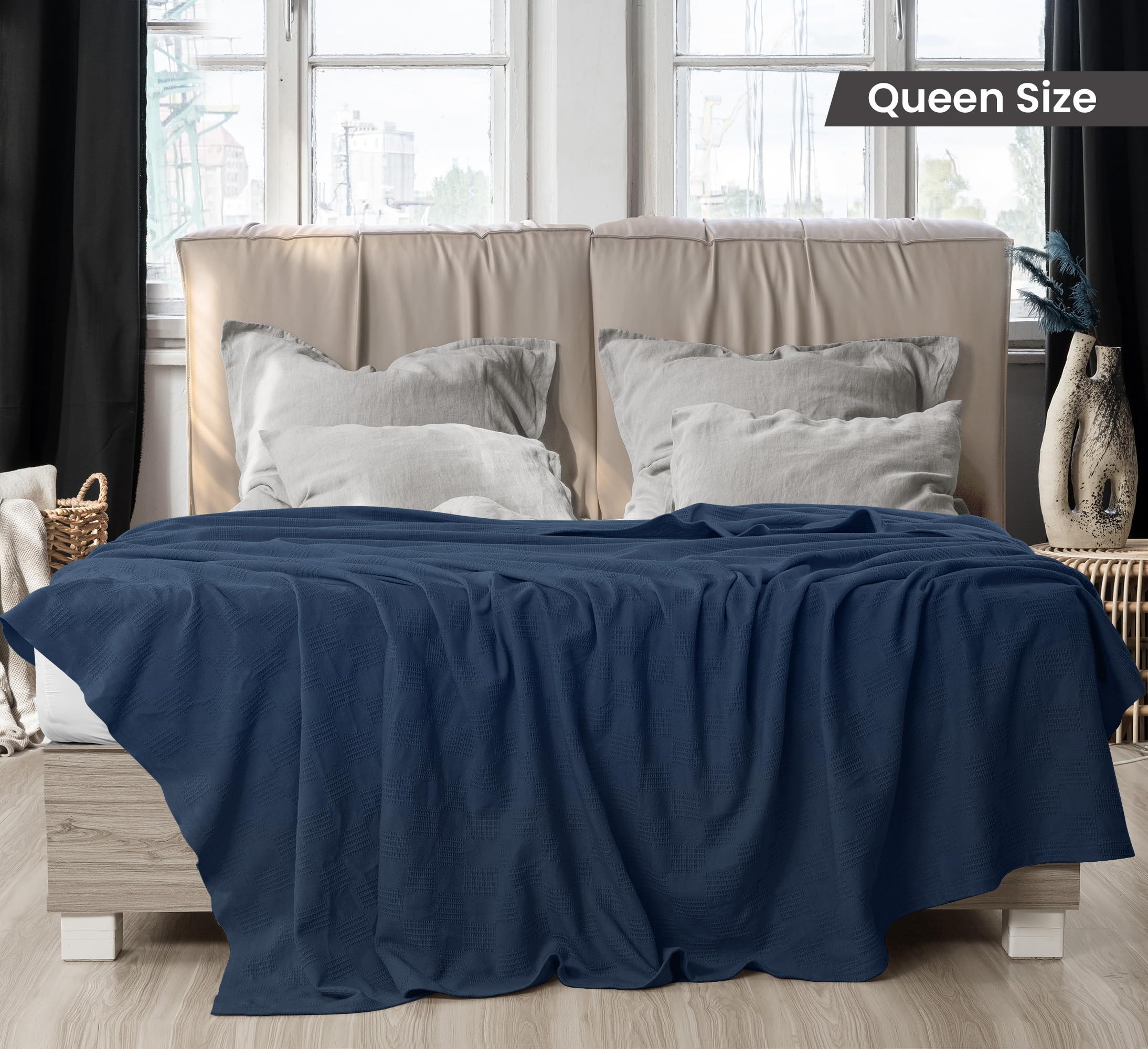 Utopia Bedding close-up of dobby waffle weave reveals soft textured surface benefit