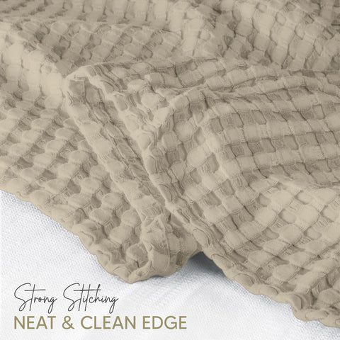 Utopia Bedding draped on bed showing layered look and cozy bedroom styling