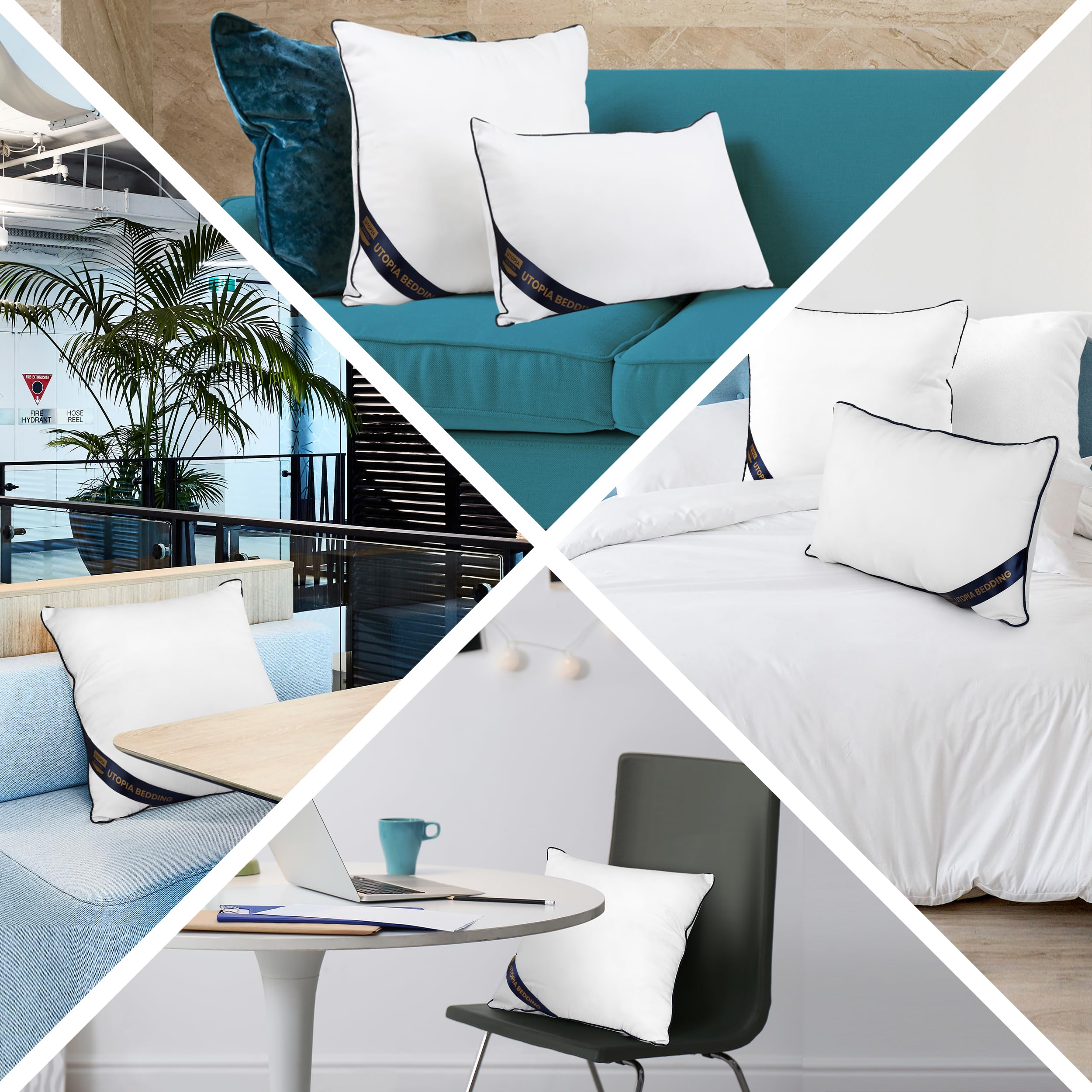 Utopia Bedding pair on a bed demonstrating layered styling and visual depth