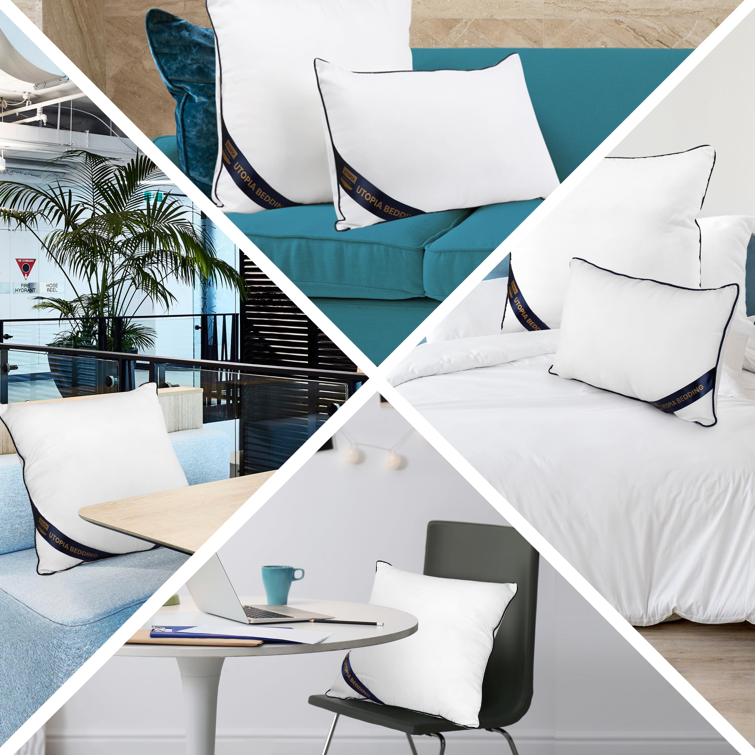 Utopia Bedding pair arranged on a bed for layered decorative appeal