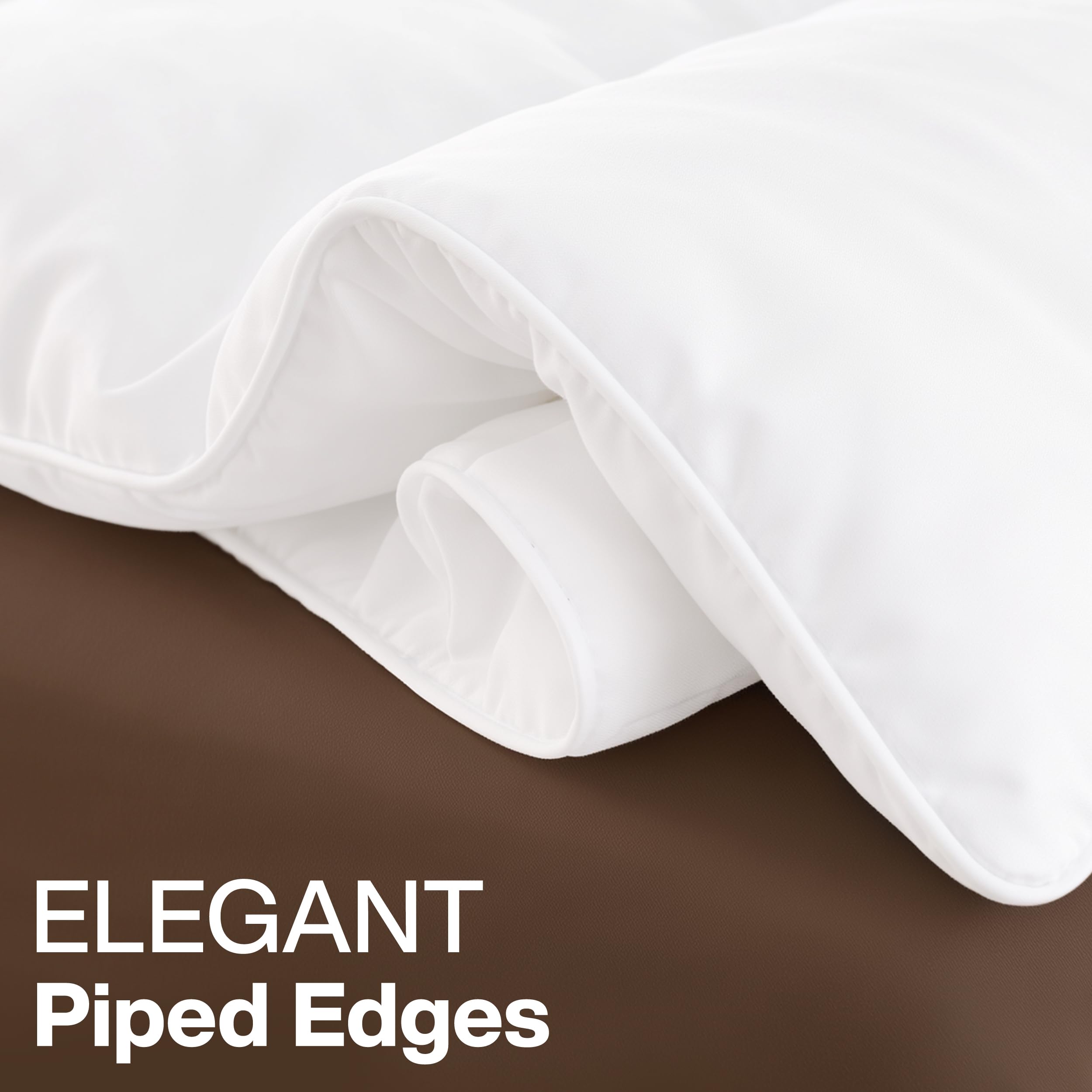 Utopia Bedding packaged insert with label highlighting easy-care benefits