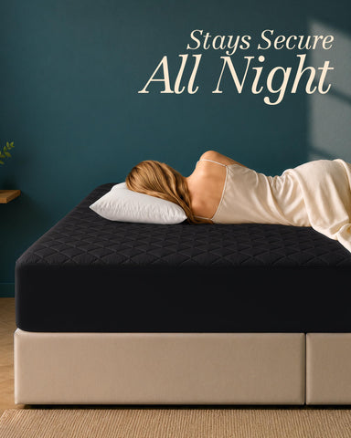 Utopia Bedding mattress pad on king mattress illustrating smooth top benefit