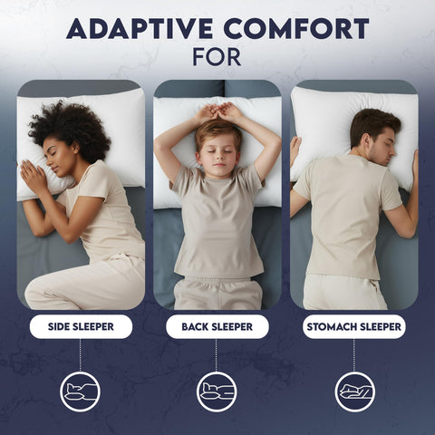 Utopia Bedding side profile of gusseted pillow demonstrating consistent height and support