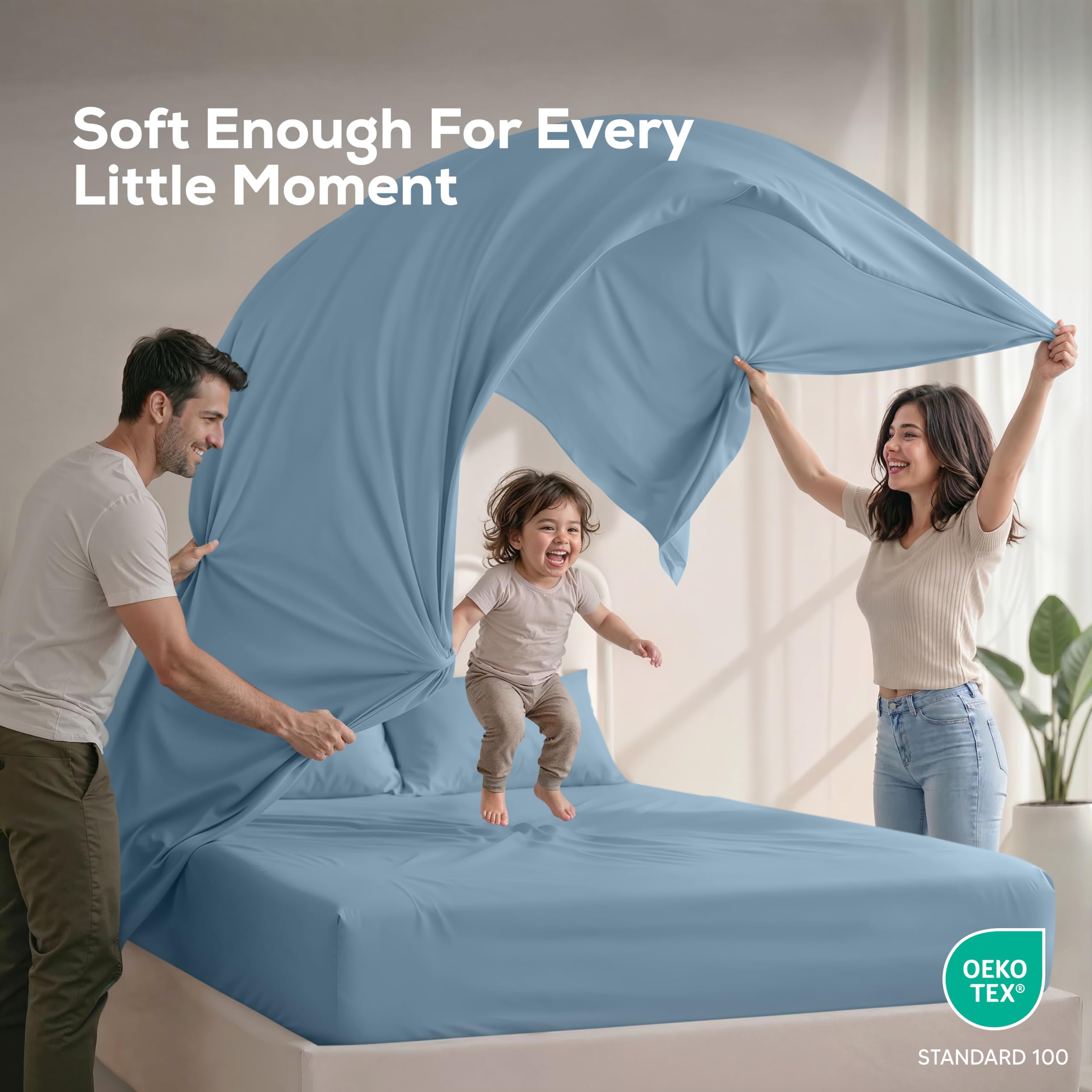 Utopia Bedding pillowcases on pillows showing matching set and neat look