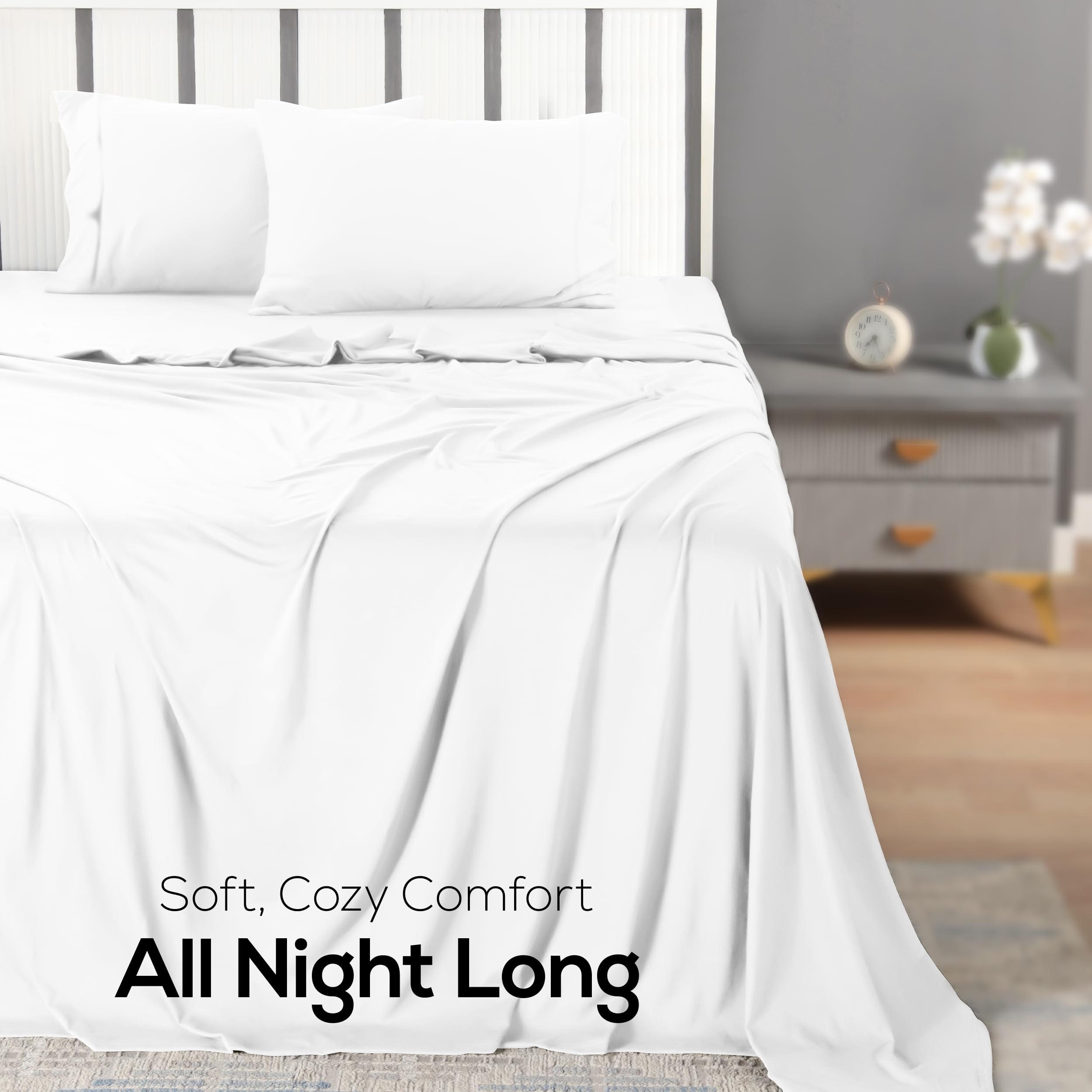 Utopia Bedding two pillowcases arranged on bed demonstrating smooth finish and pillow protection