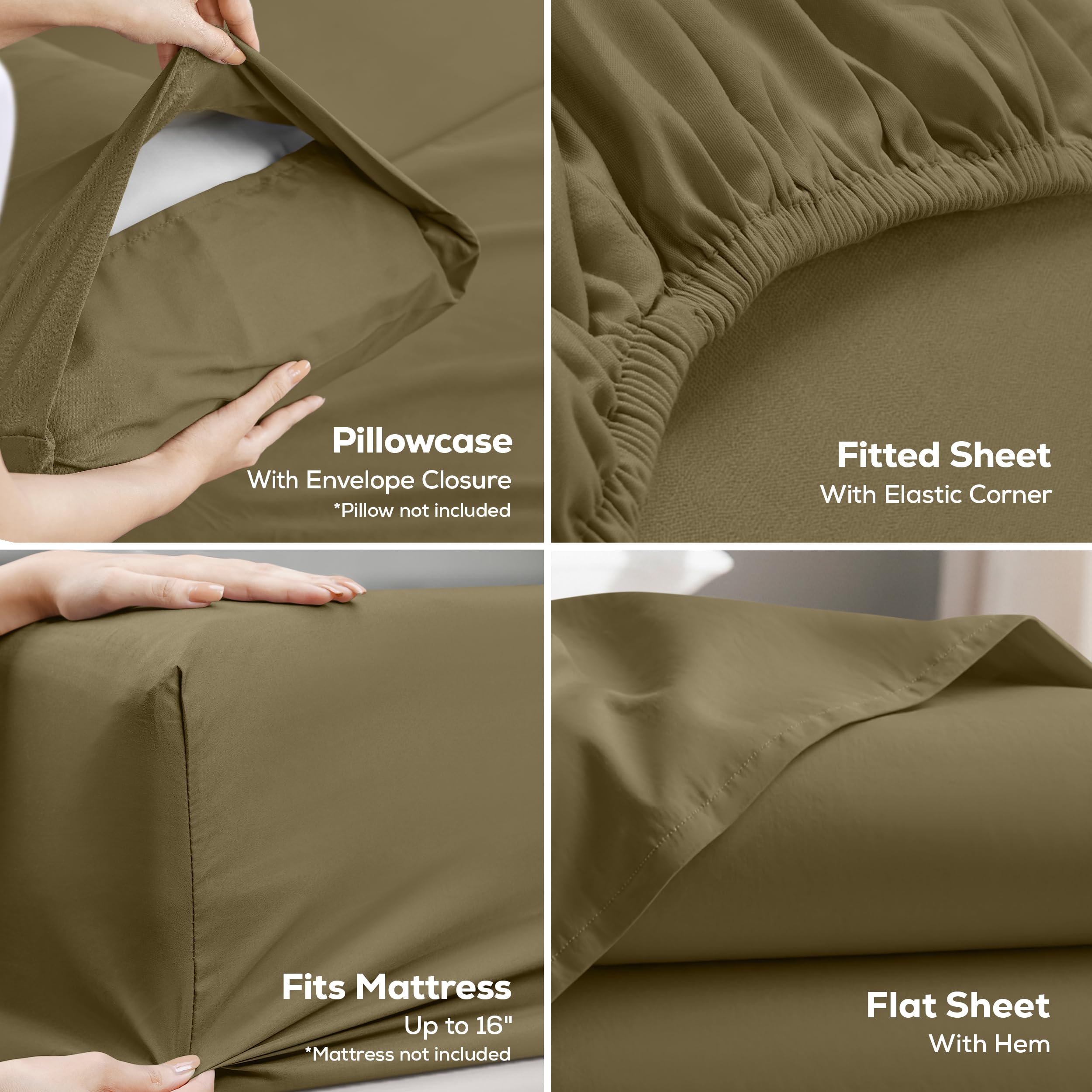 Utopia Bedding pillowcases pair styled on bed for coordinated look