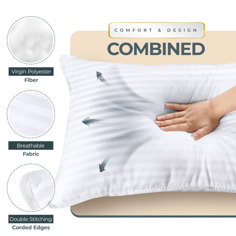 Utopia Bedding pillows on a made bed showing hotel-like comfort and style