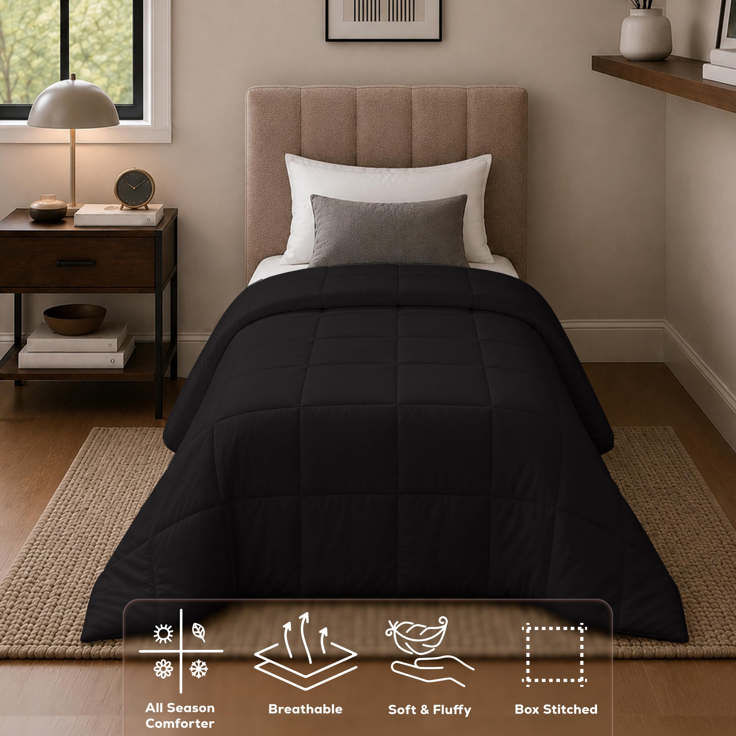 Utopia Bedding piped edge close view highlighting durable seam protection